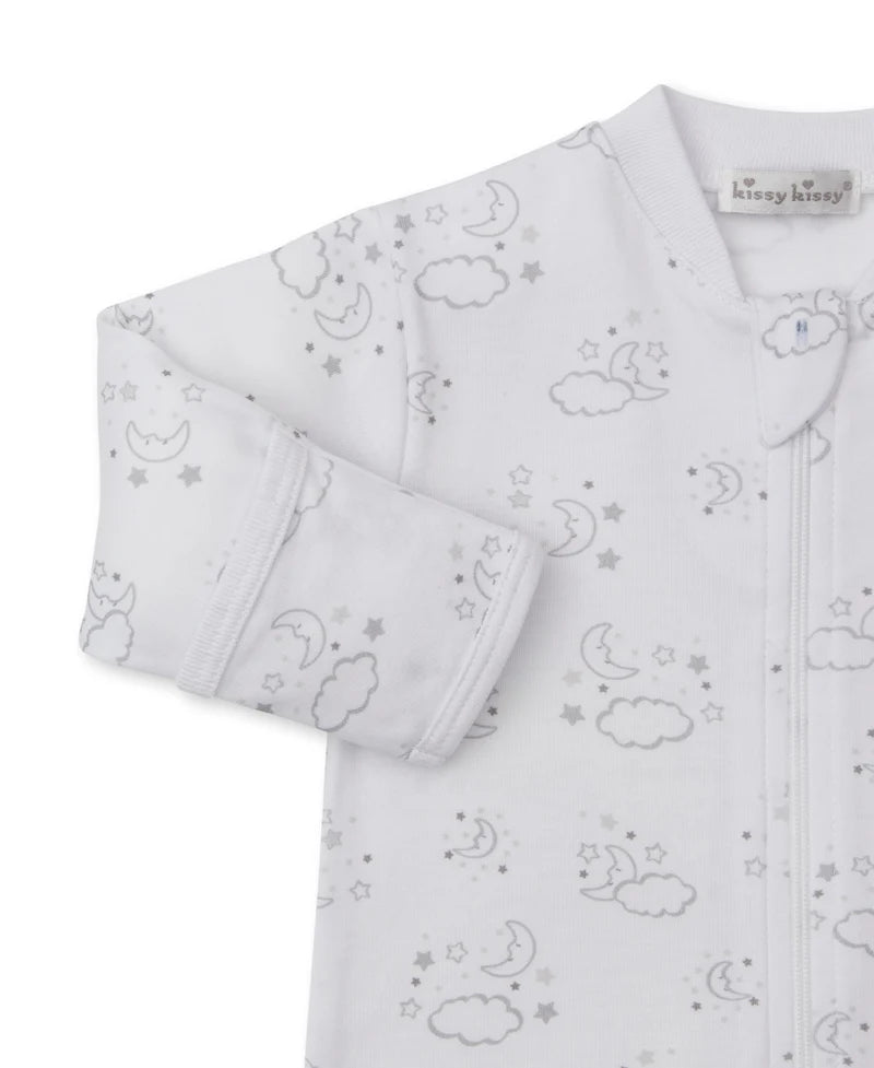 Cheerful Goodnight Silver Zip Footie