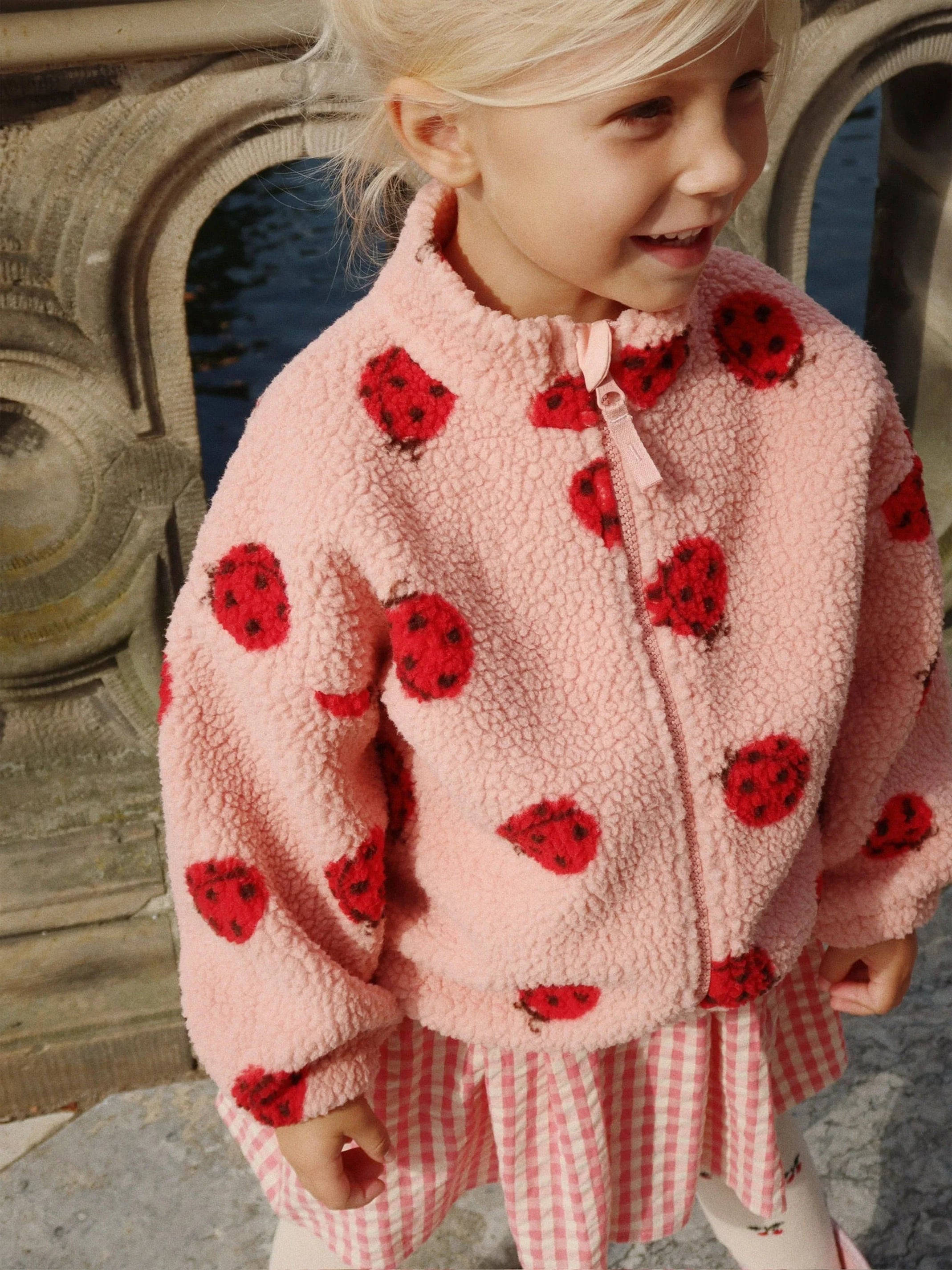 Jody Teddy Jacket- Ladybug Pink