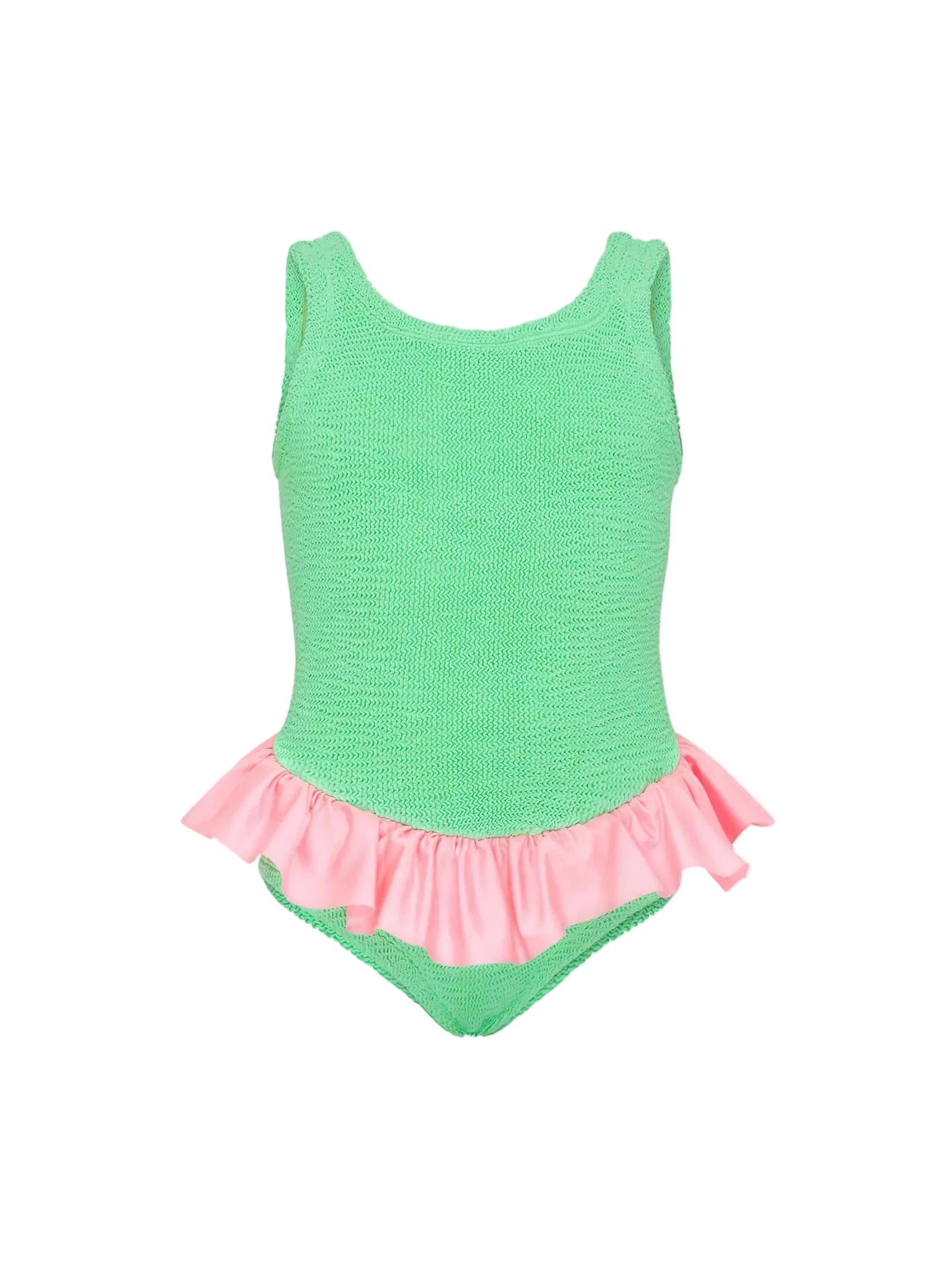 Denise Crinkle Swimsuit Lime/Bubblegum