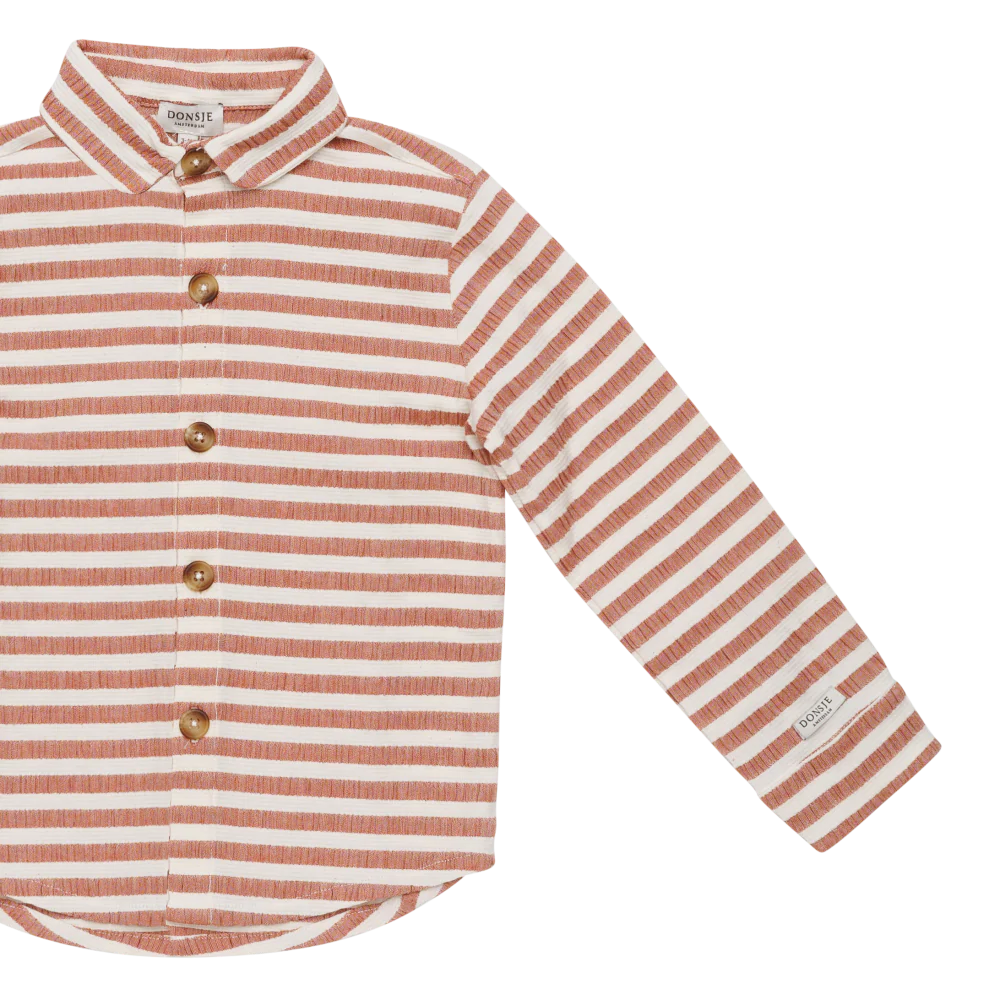 Leom Shirt Red White Striped
