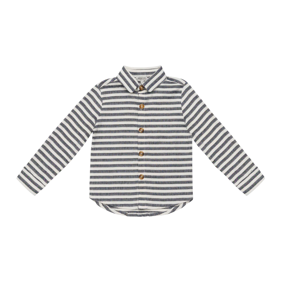Leom Shirt Blue Marine White Striped