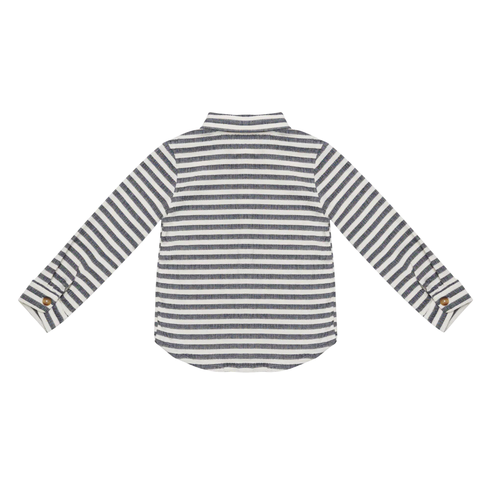 Leom Shirt Blue Marine White Striped