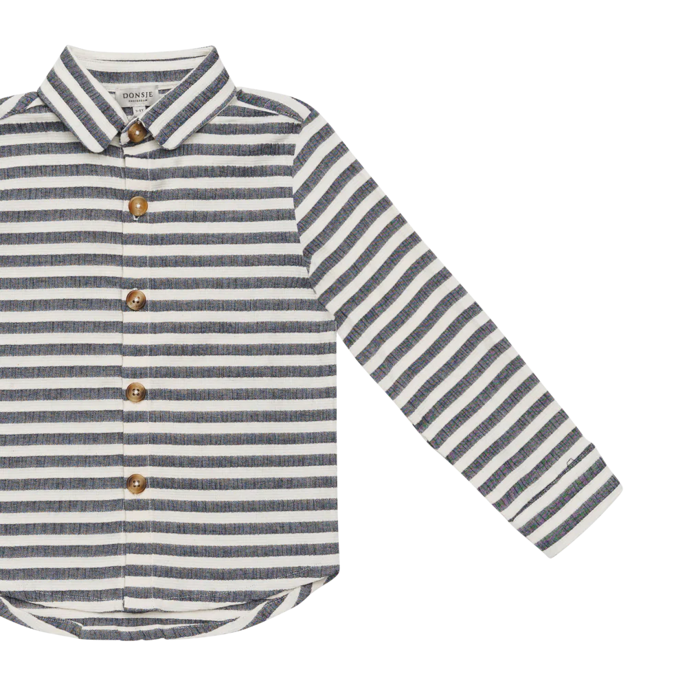 Leom Shirt Blue Marine White Striped