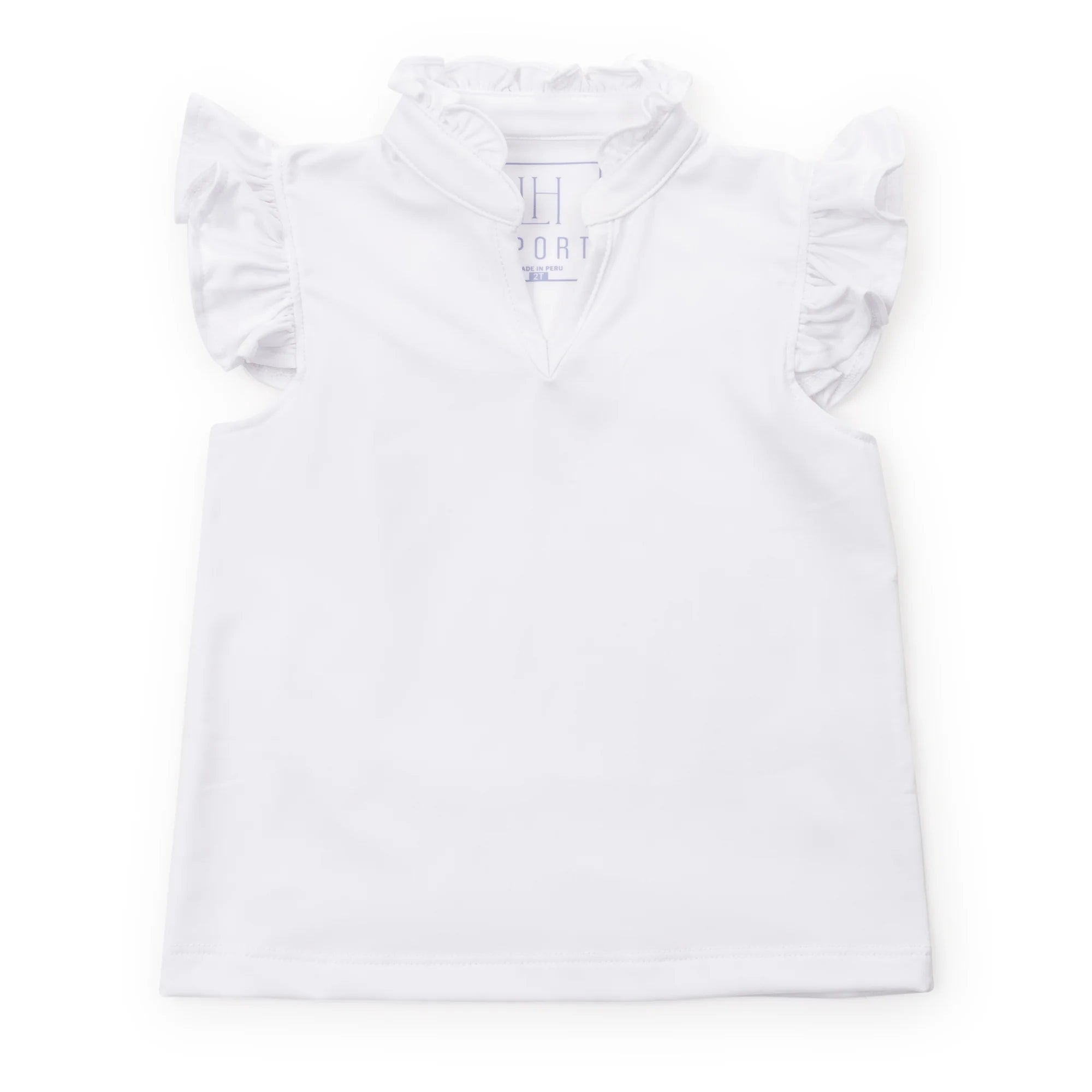 Ellie Girls Sleeveless Performance Top Solid White