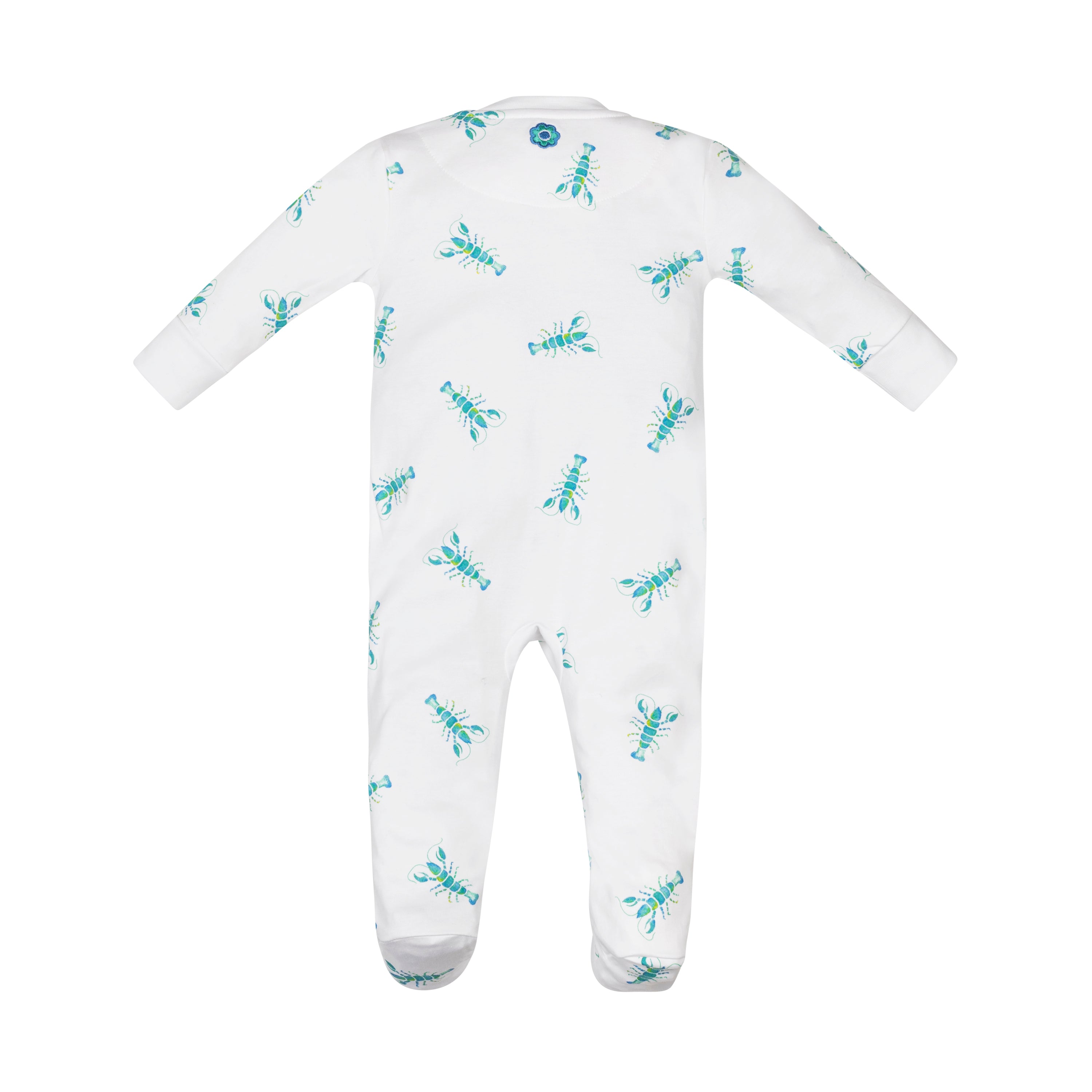 Green Blue Lobster Zipper One Piece
