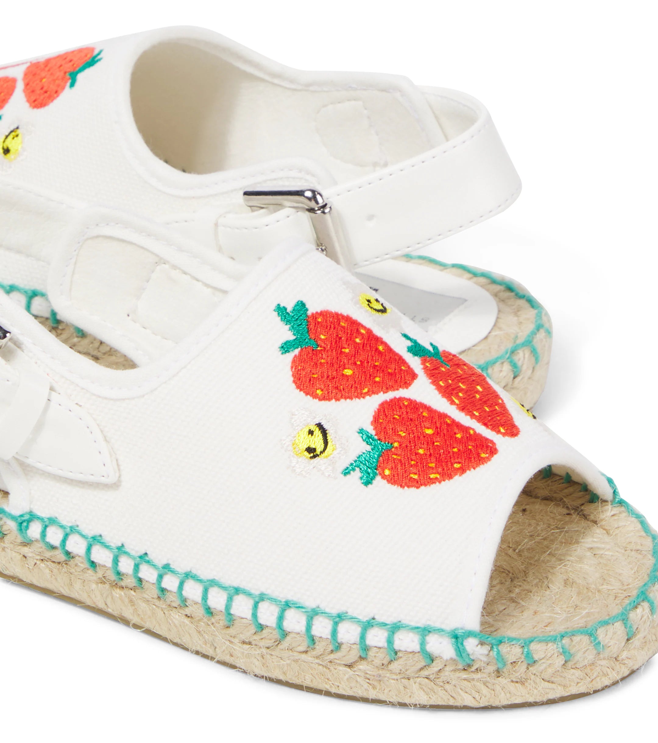 Girl Canvas Espadrilles with Strawberry Embroidery