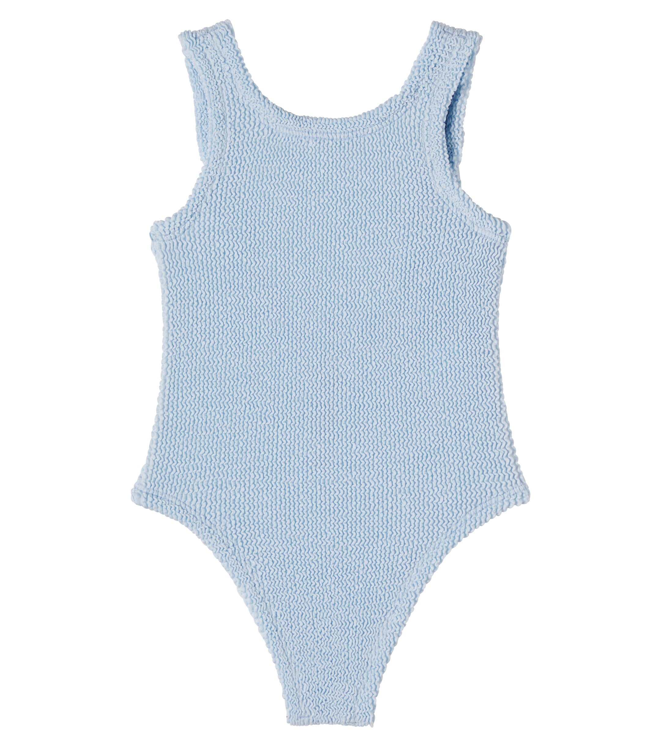 Metallic Crinkle Swimsuit Ice Blue