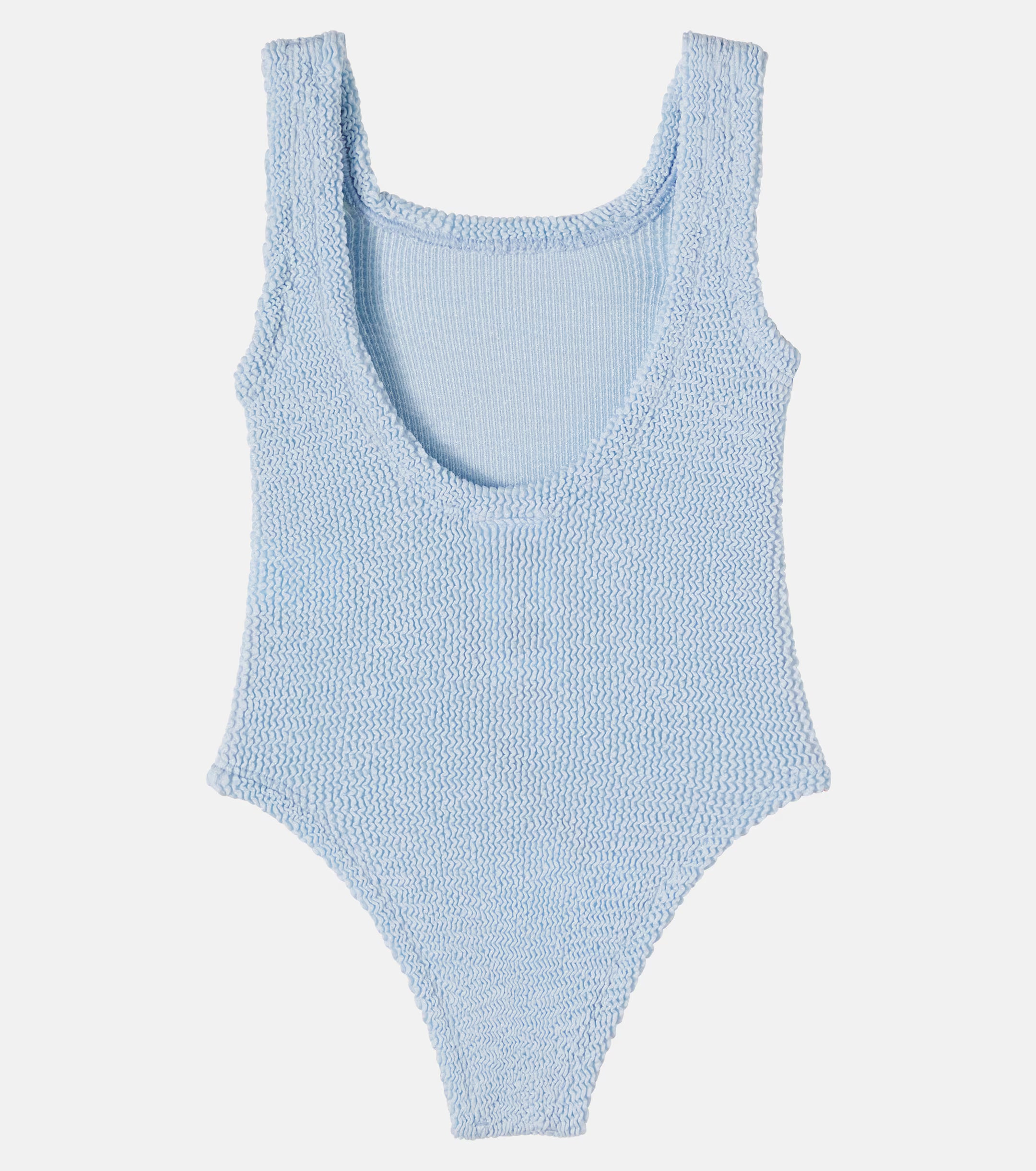 Metallic Crinkle Swimsuit Ice Blue