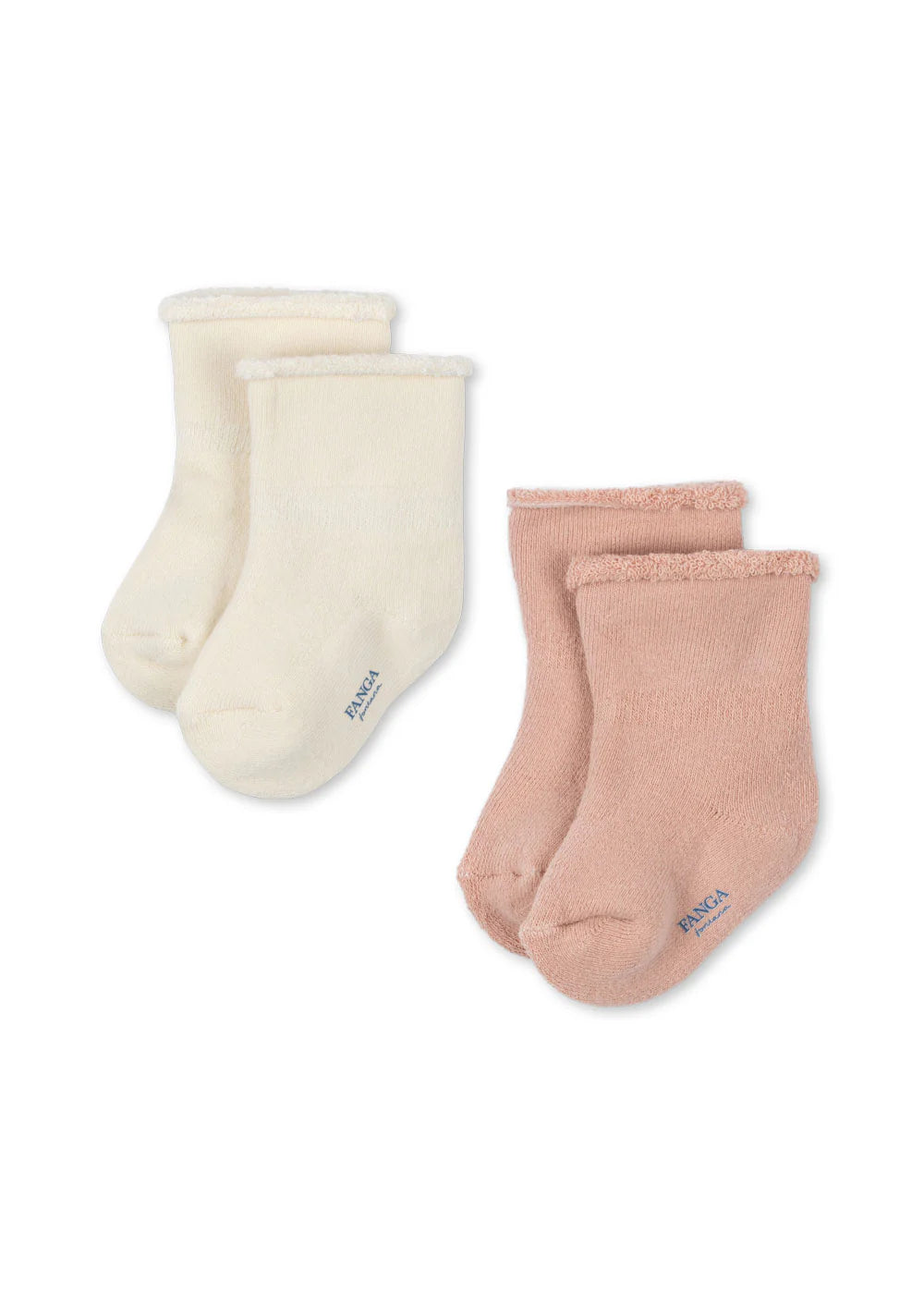 Two Pack Terry Socks Rose and Cream