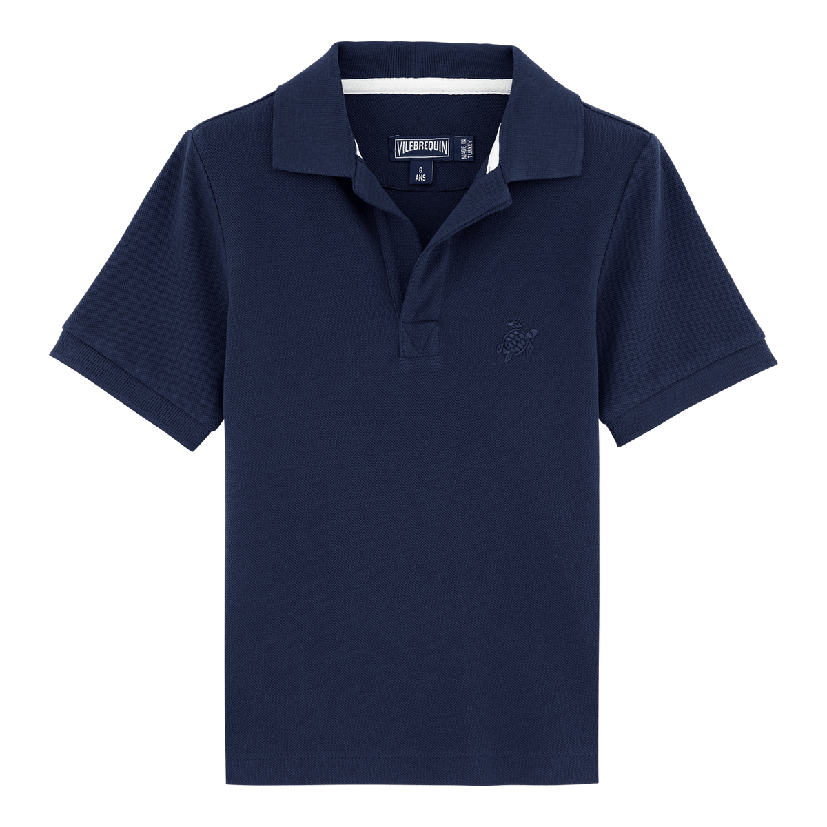 BOYS CHANGING COTTON PIQUE POLO SHIRT SOLID navy Pocket Full of Posies