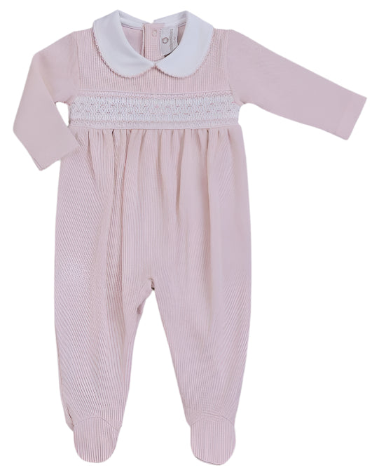 Daphne Handsmocked Knit Pima Foote in Pink