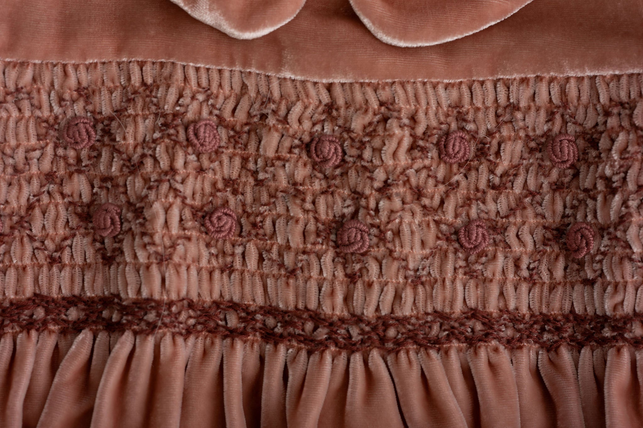 Smocked  Velvet Dress