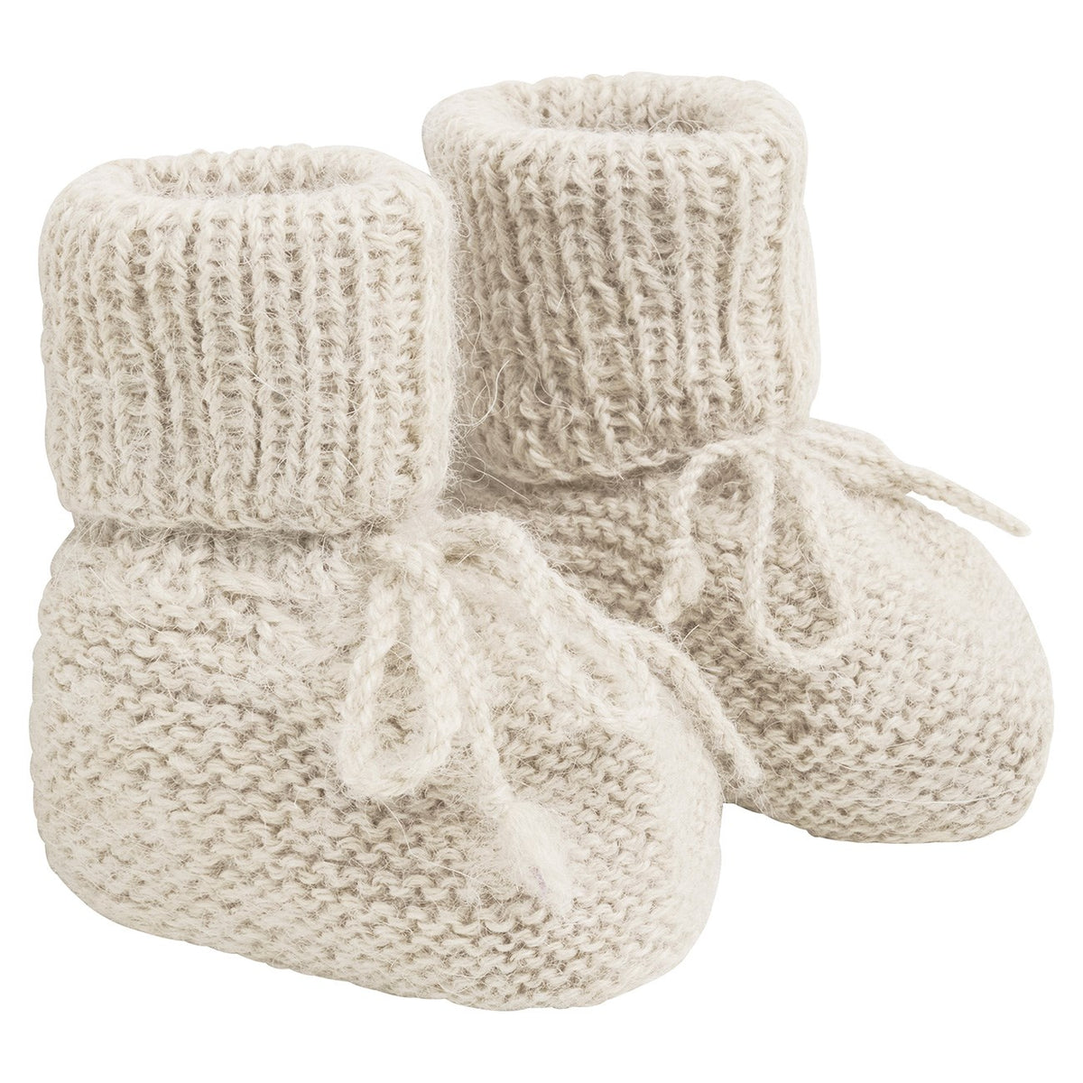 Booties Alpaca Wool Knit Cream