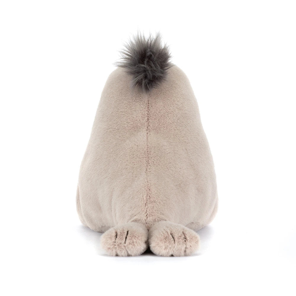 Cute JellyCat Roarwell Sea Lion SS26 cuddling with other plush toys, highlighting its friendly personality.