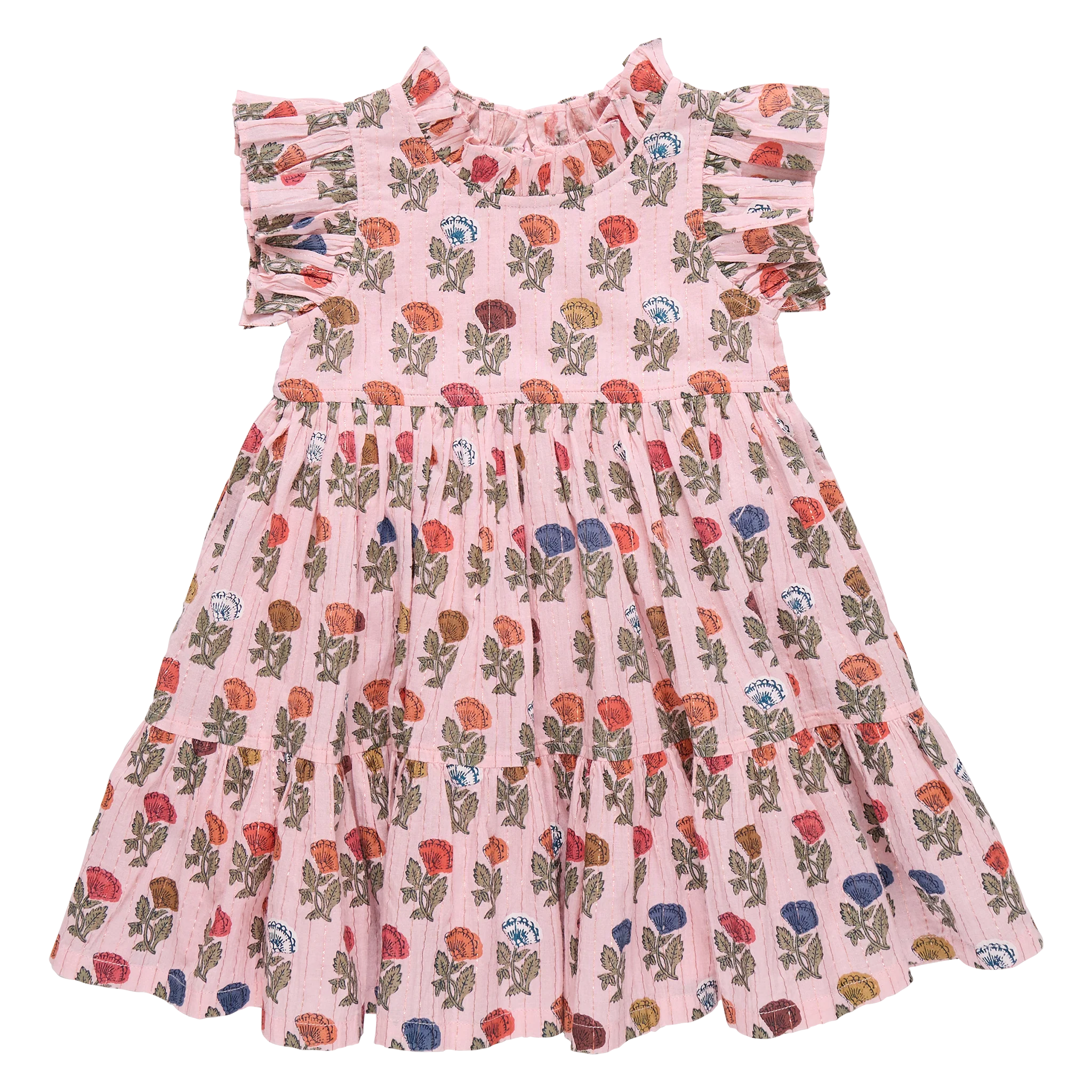 Girls Jennifer Dress Multi Flower Drop