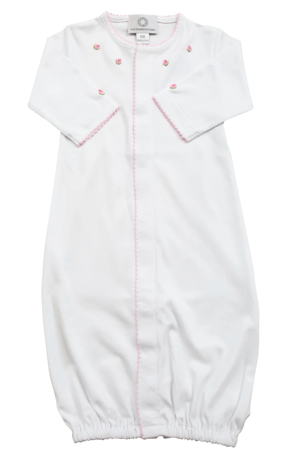 Proper Pima Converter Gown White with Rosebuds