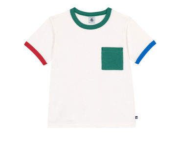 Boy SS Tee with Contrast Trim and Pocket
