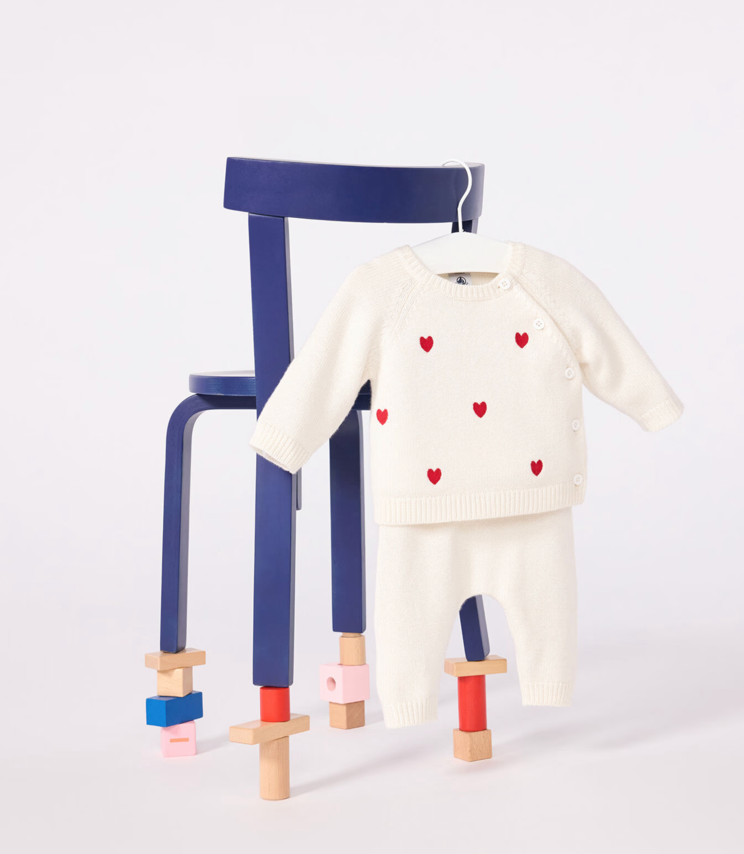 Baby Girl 2pc Knit Set Sweater with Hearts and Pants