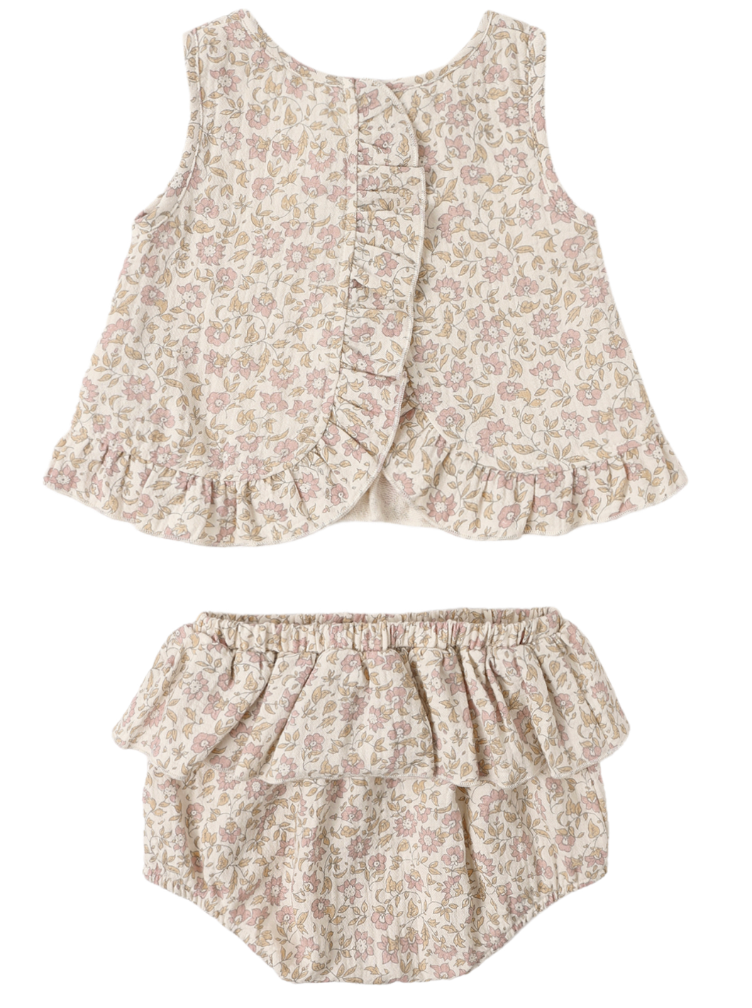 Quincy Mae Ruffled Tulip Top & Bloomer Set - Dahlia