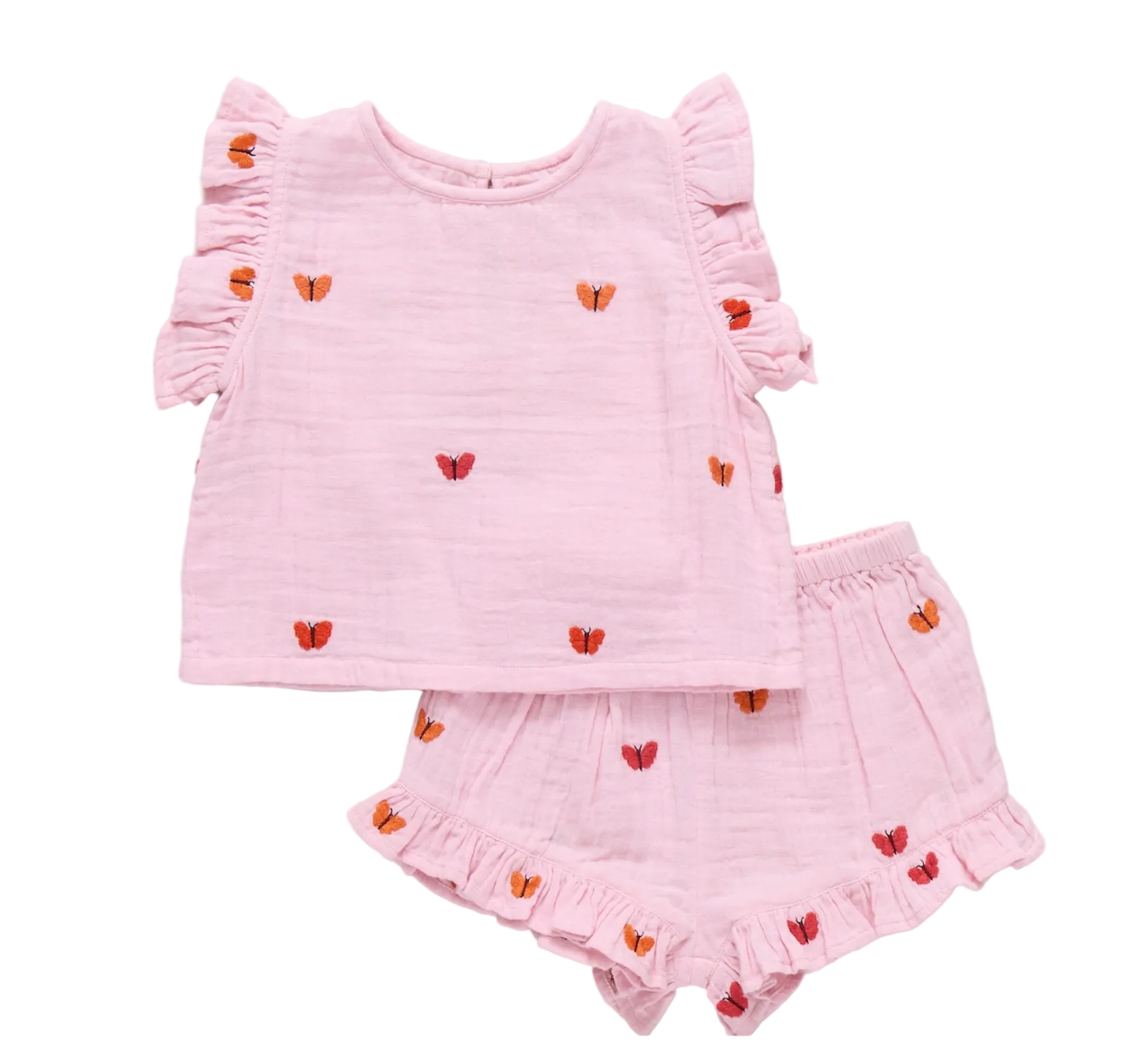 Girls Roey 2pc Set Butterfly Embriodery