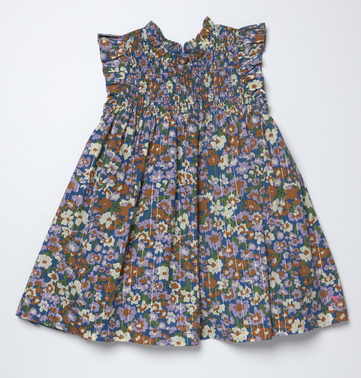 Girls Stevie Dress-True Blue Sketched Floral F26