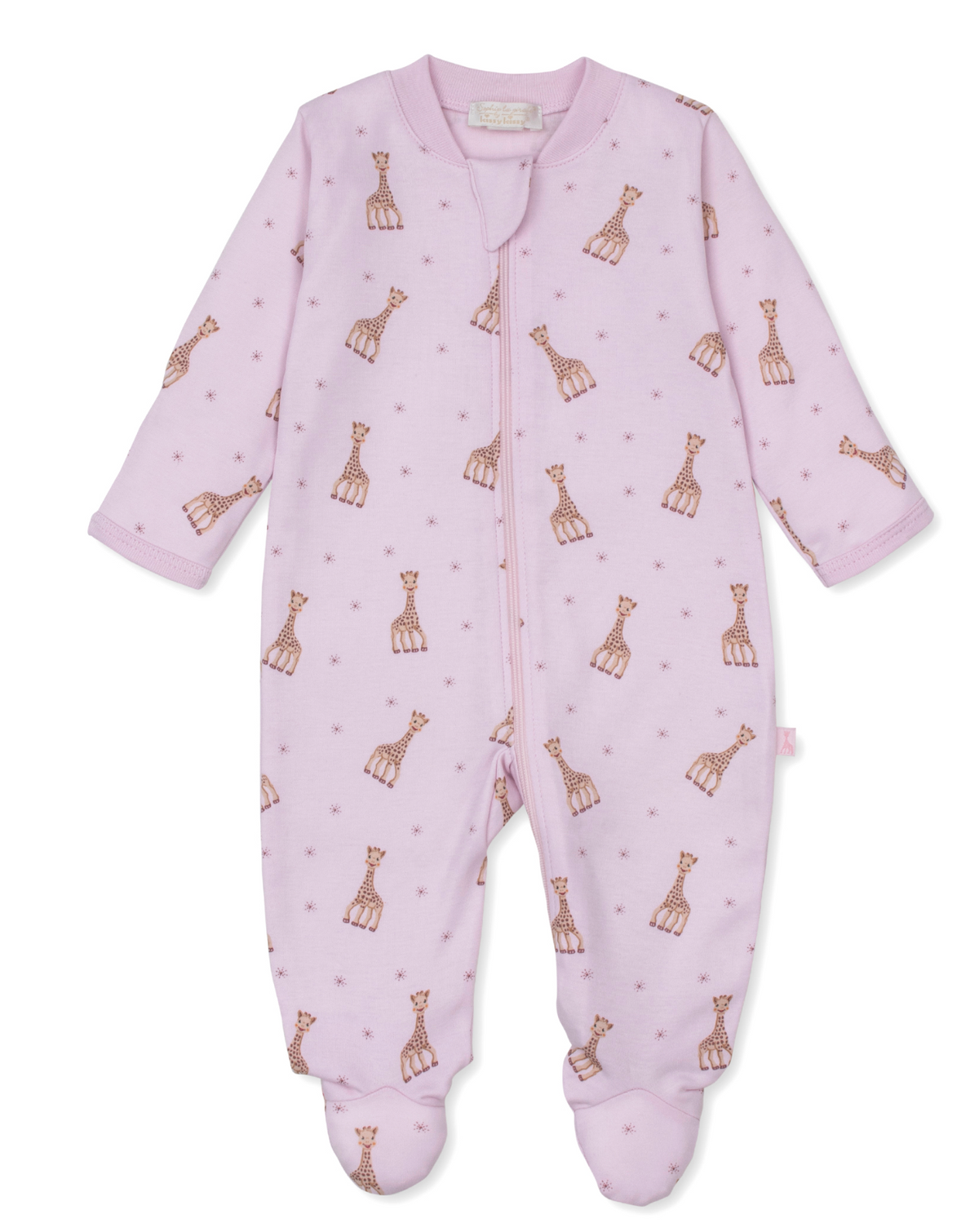 Sophie la Giraffe Print Footie Pink with Zip
