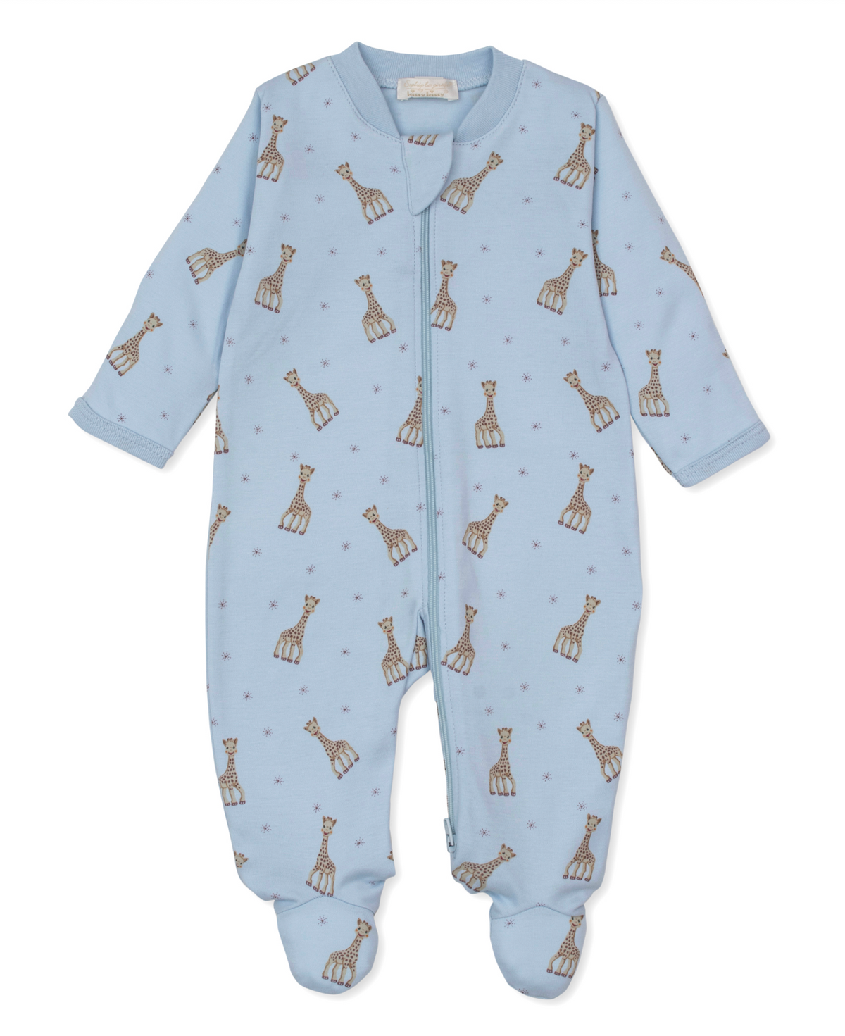 Sophie la Giraffe Print Footie Blue with Zip