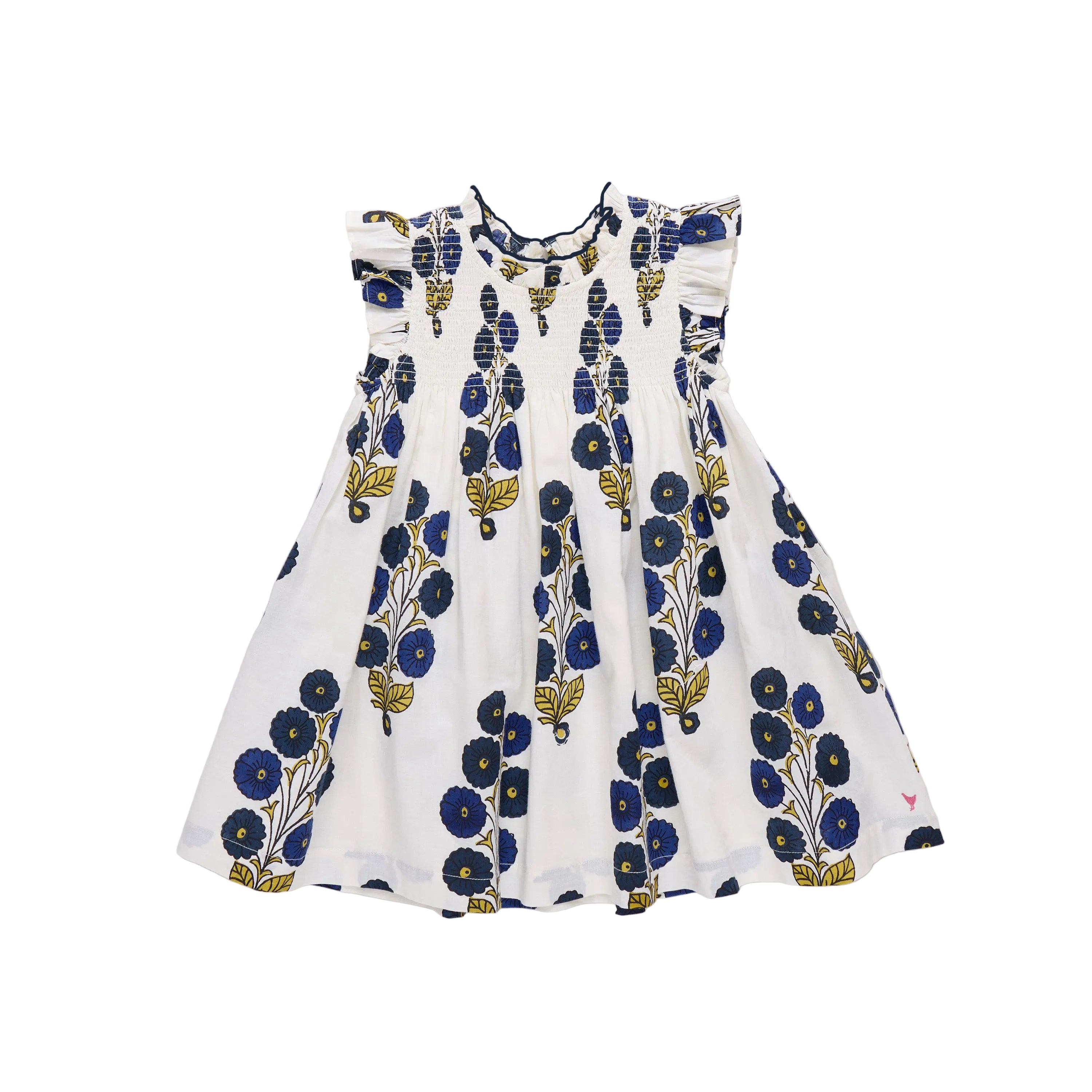 Girls Stevie Dress Navy Buttercup Floral