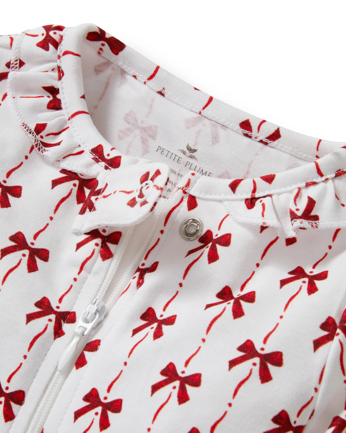 Baby's Pima Romper in Blissful Bows - adorable romper featuring a whimsical bow design, perfect for baby fashion.