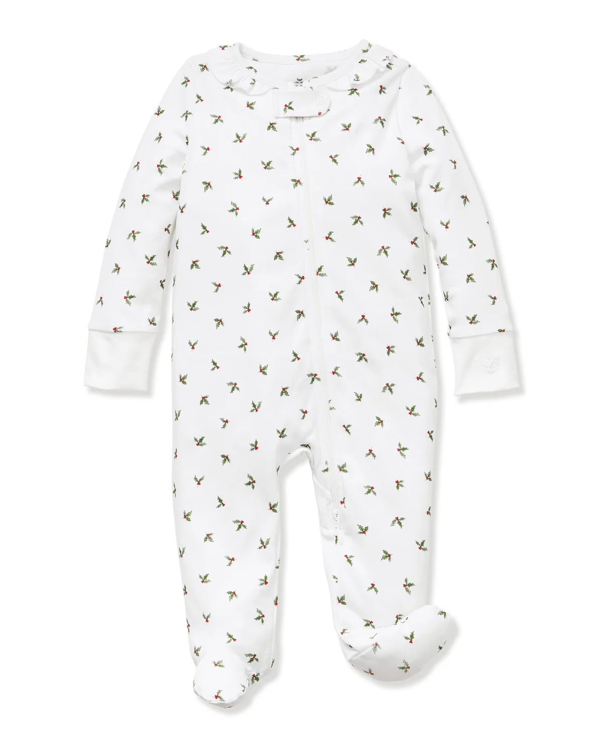 Baby's Pima Ruffle Collar Romper in Mistletoe Moments