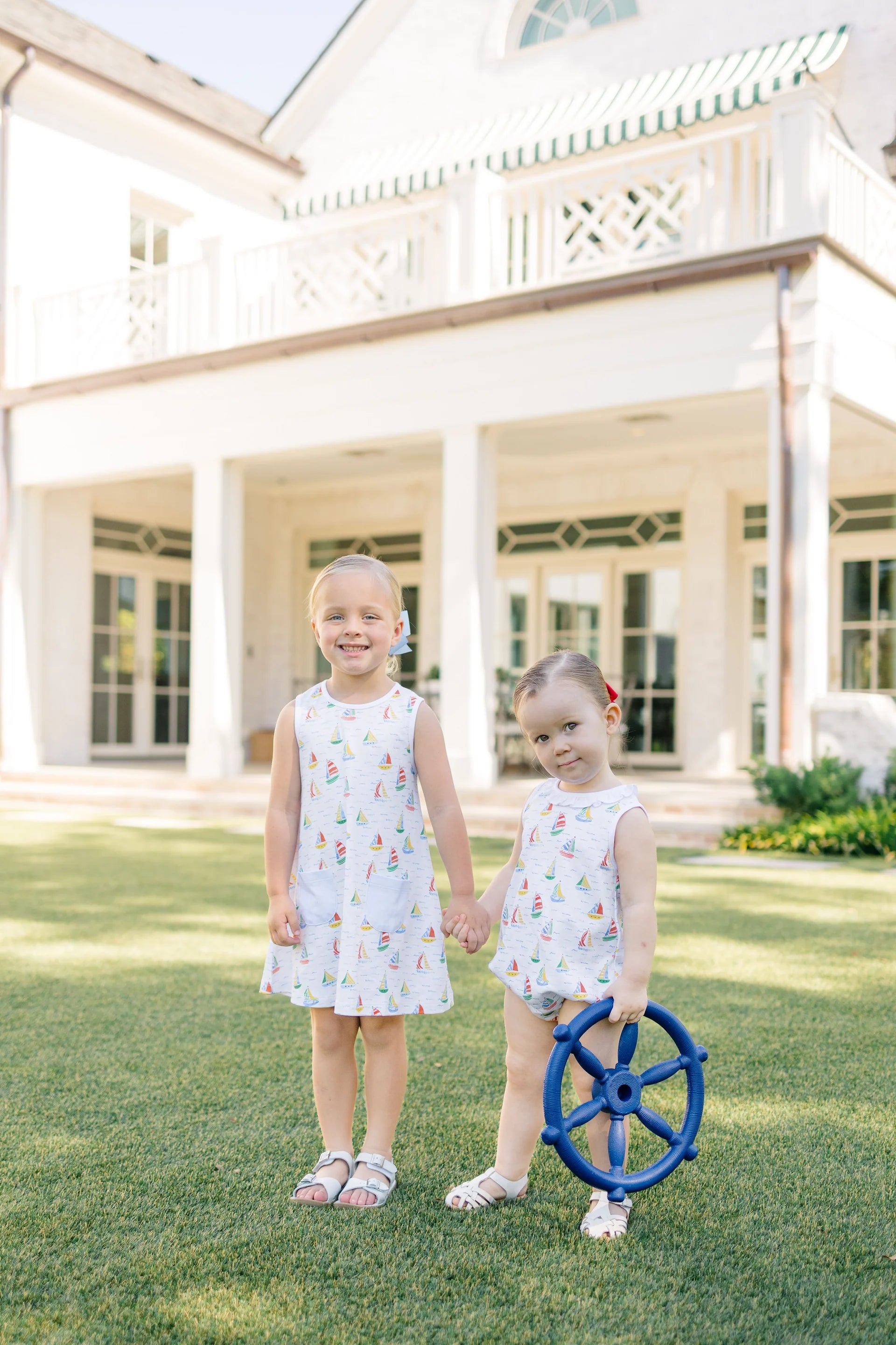 Sleeveless Dress in Yacht Print