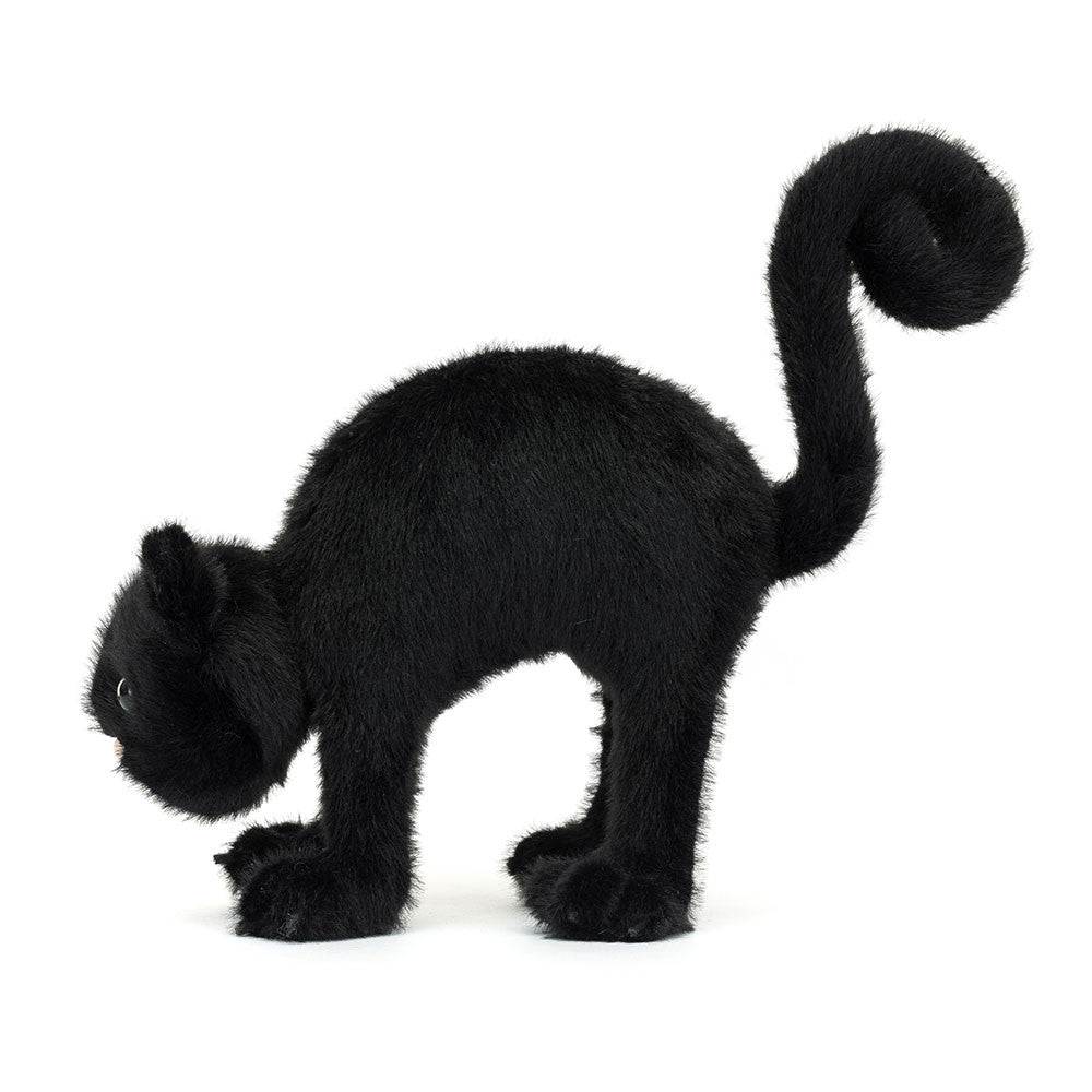 Adorable Spookipaws Cat plush wrapped in a whimsical setting, ideal for gifting or adding Halloween fun to your home.