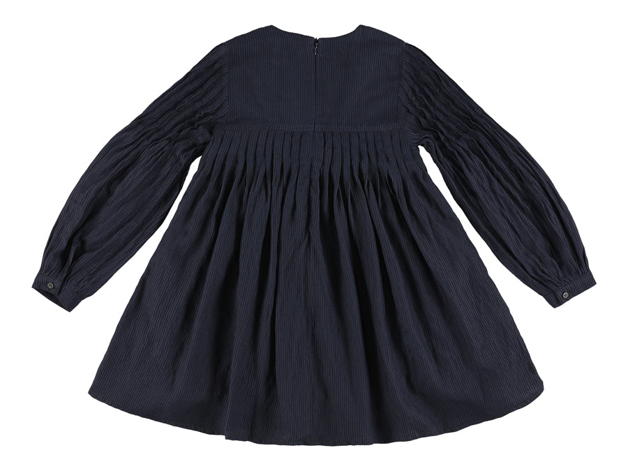 Yndia Dress with Pleats in Navy