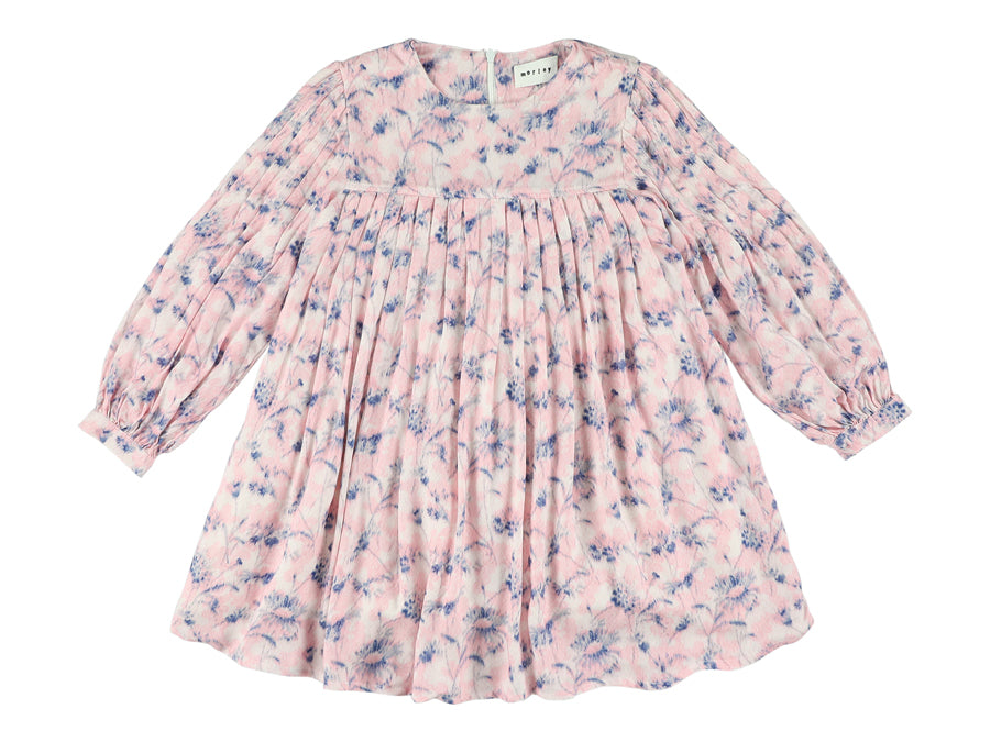Yndia Dress with Pleats in Rose Print