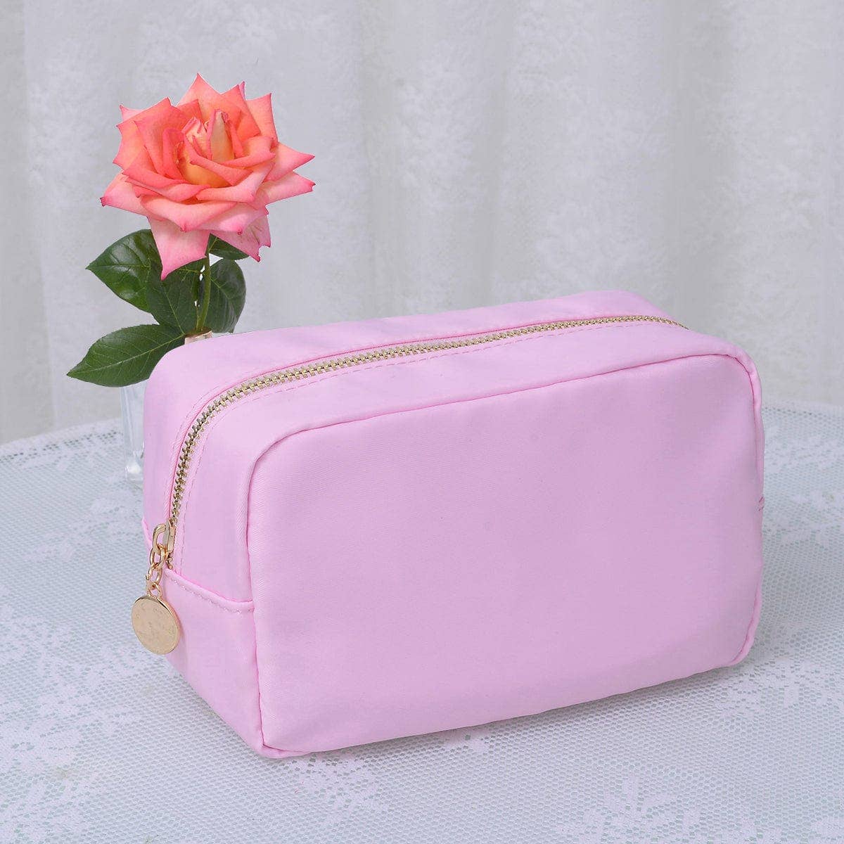 HM1012 Emma Round Zippered Nylon Cosmetic Pouch Bag