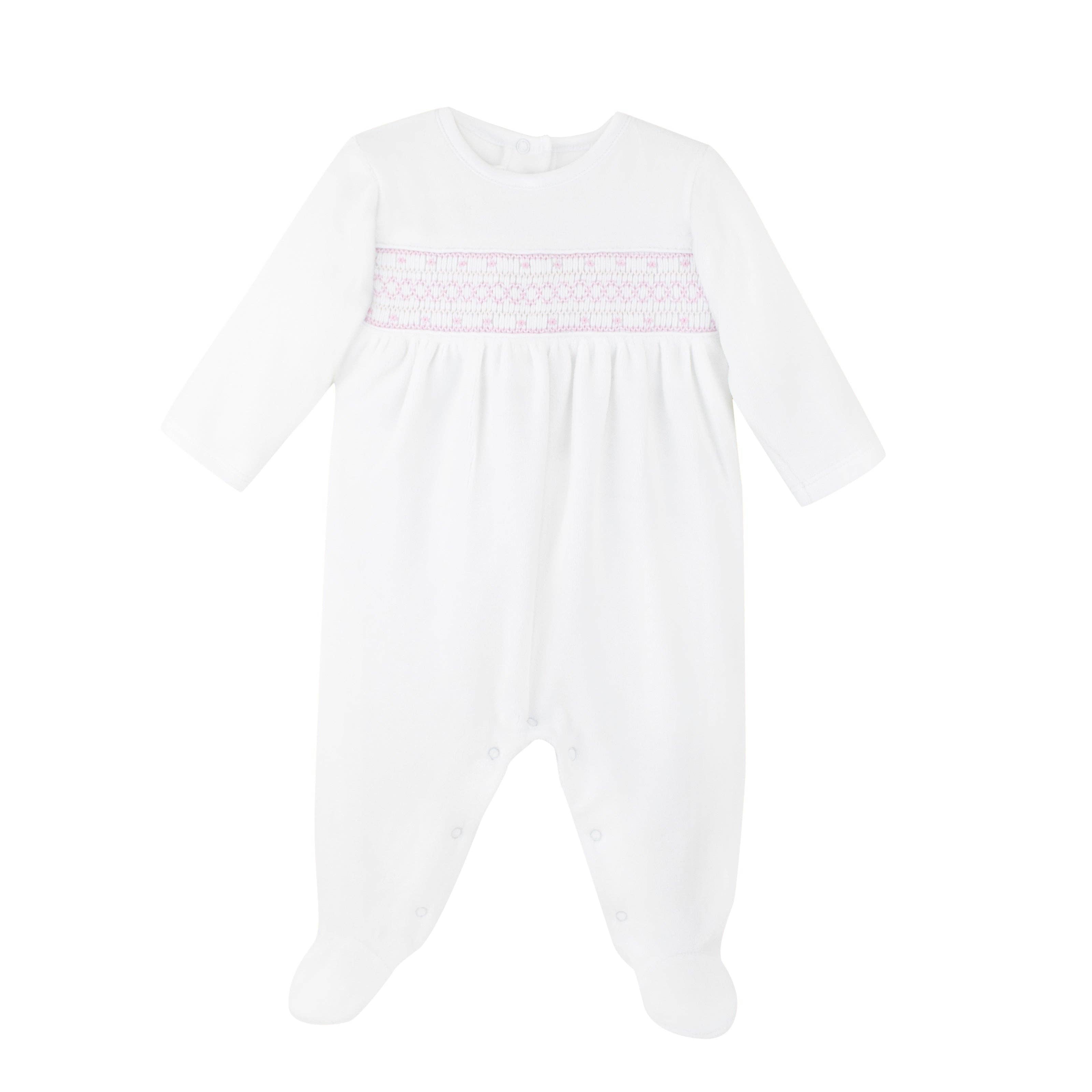 Elegant Chain Embroidery Footie | Baby Girl