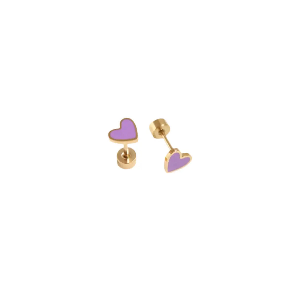 Enamel Heart Earring in Neutral