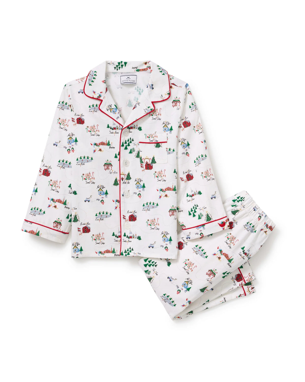 Kid's Twill Pajama Set in North Pole Chronicles
