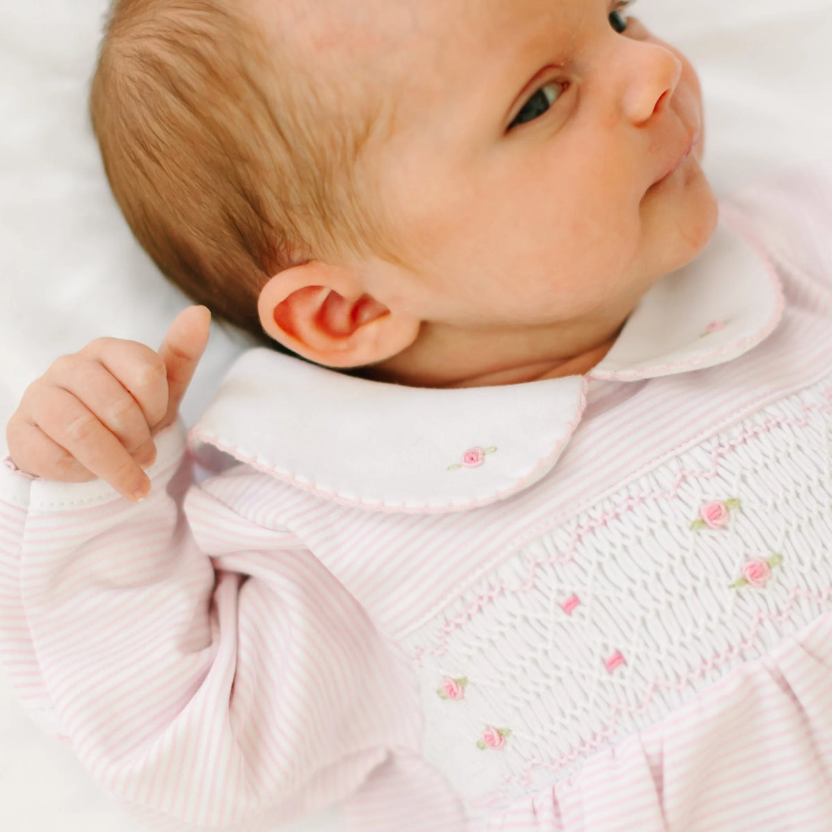 Anna Smocked Footie Pink F26