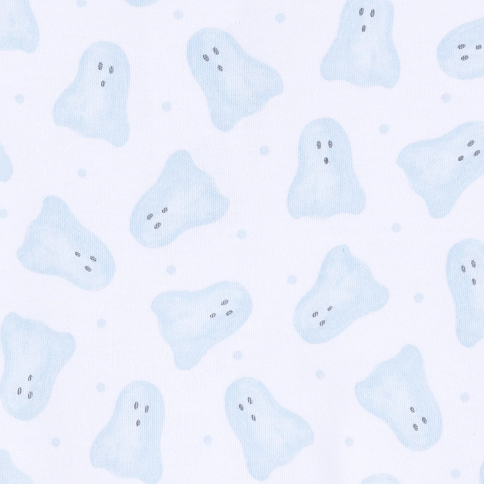 Baby Boo Light Blue Print Zip Footie F26