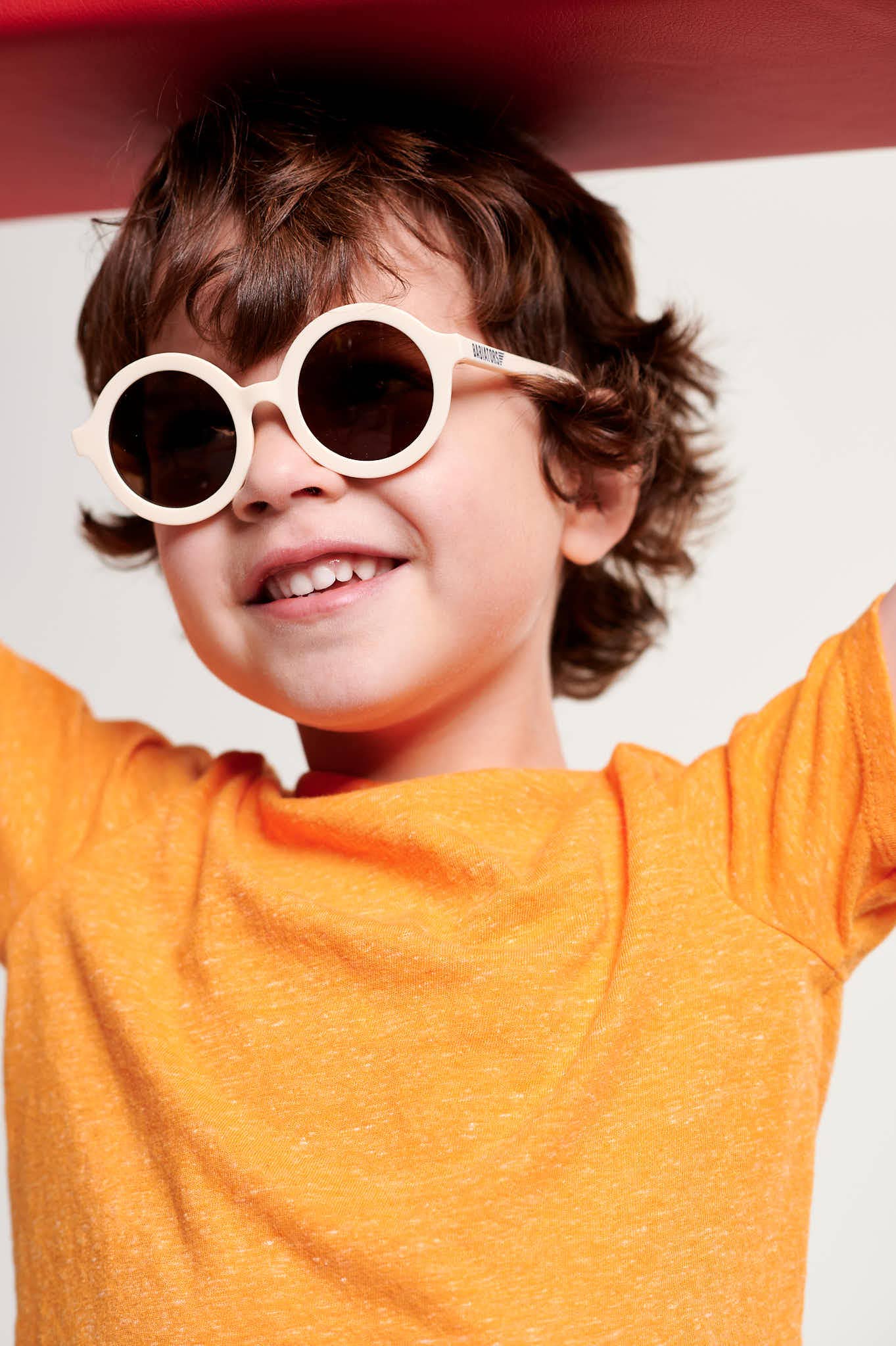 Sweet Cream Euro Round Kids Sunglasses with Amber Lens