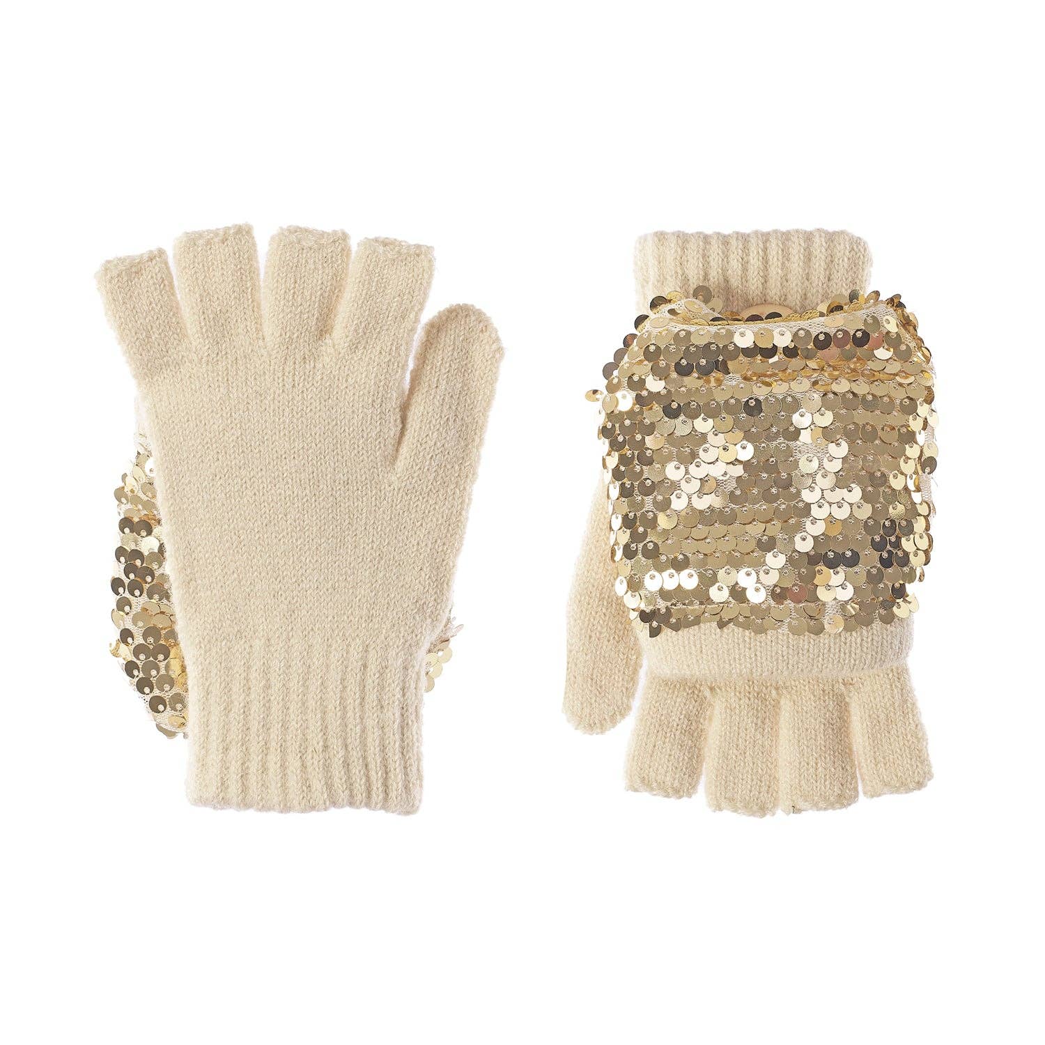 Shimmer Sequin Knitted Gloves 3-6 Years