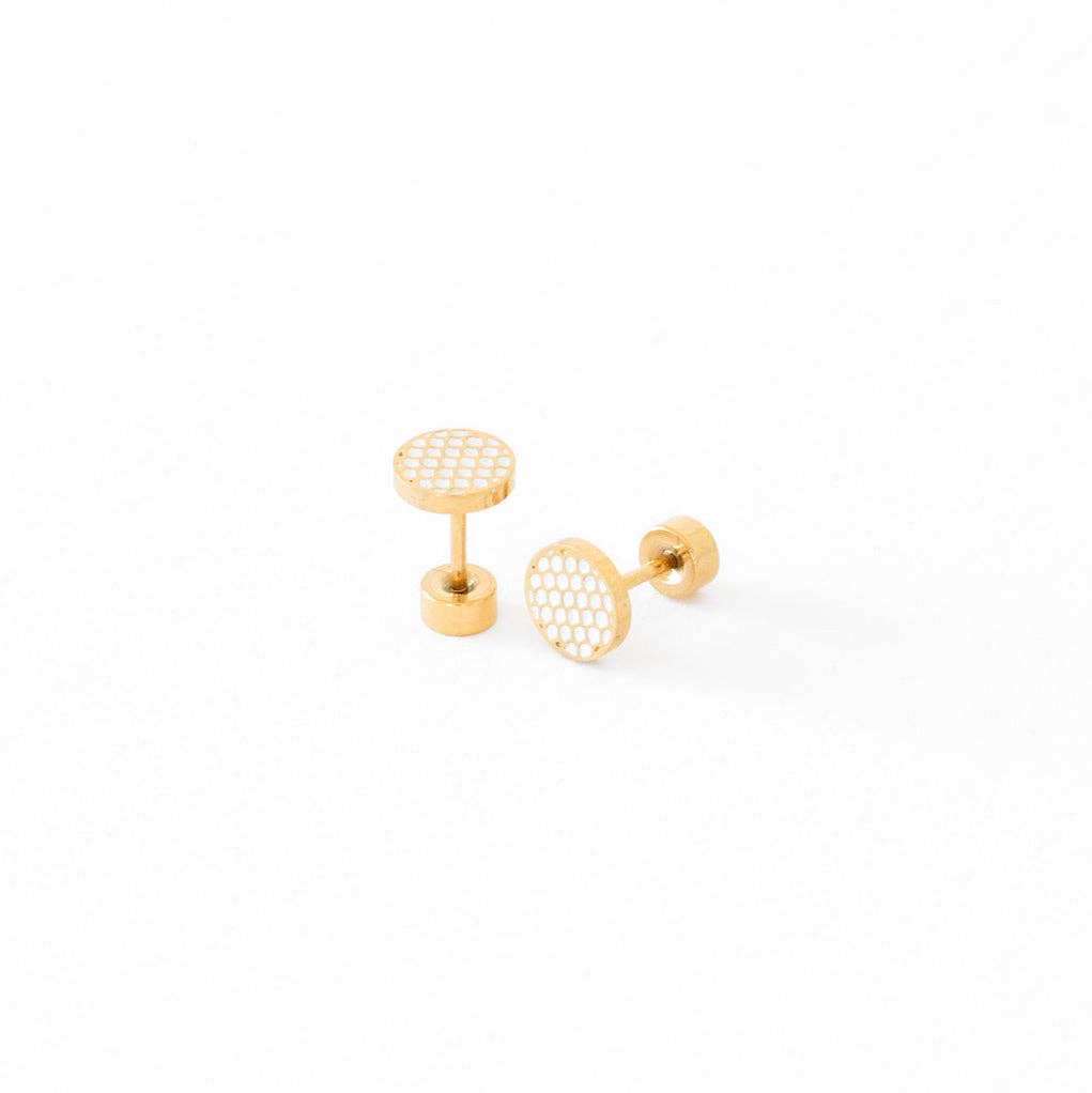 Sports Balls Stud Earrings - Hypoallergenic, Flat Back, Girl