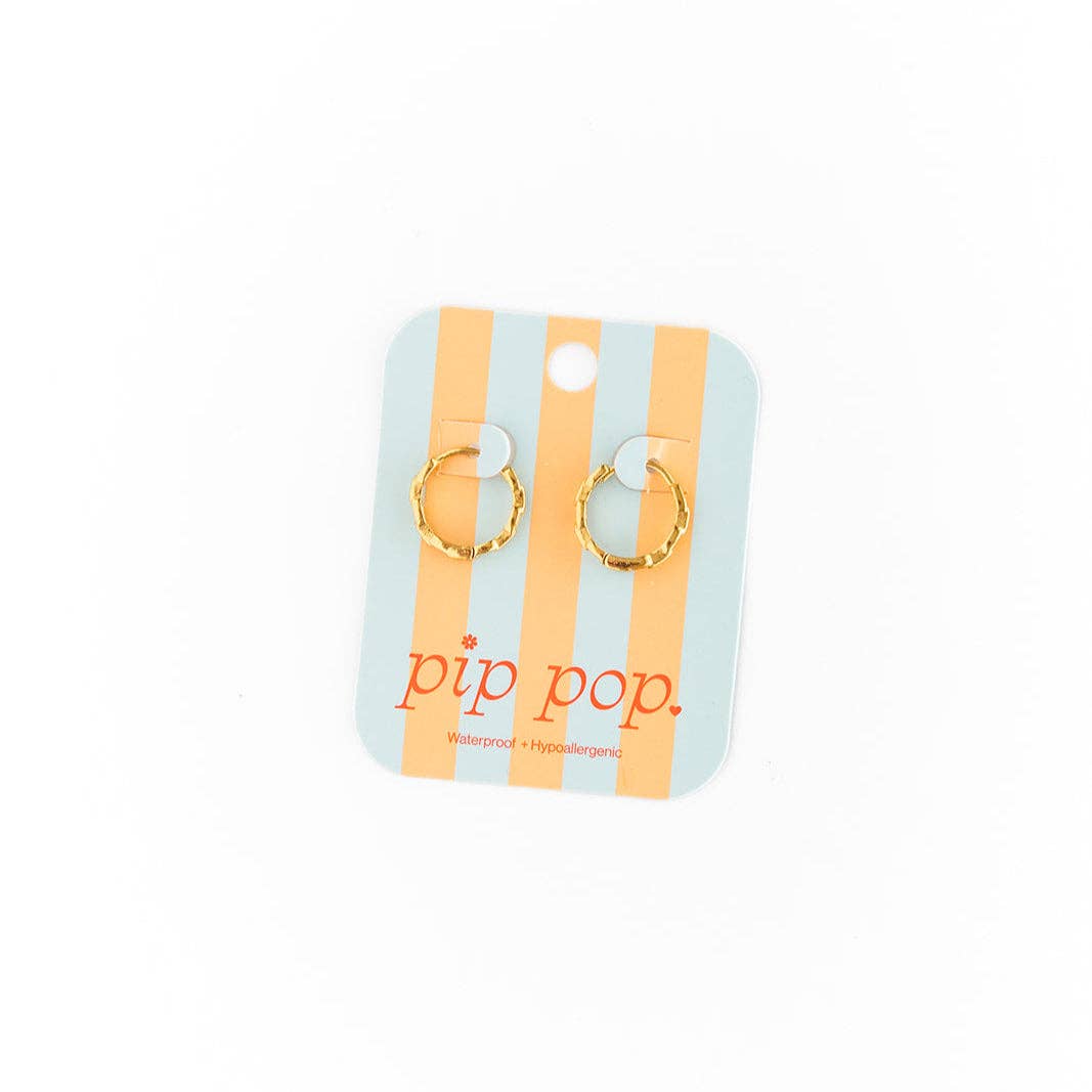Chain Hoop Earrings - Hypoallergenic, Flat Back, Girl Gift