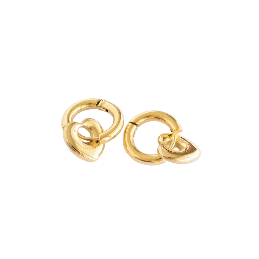 Bold Heart Hoops in Gold