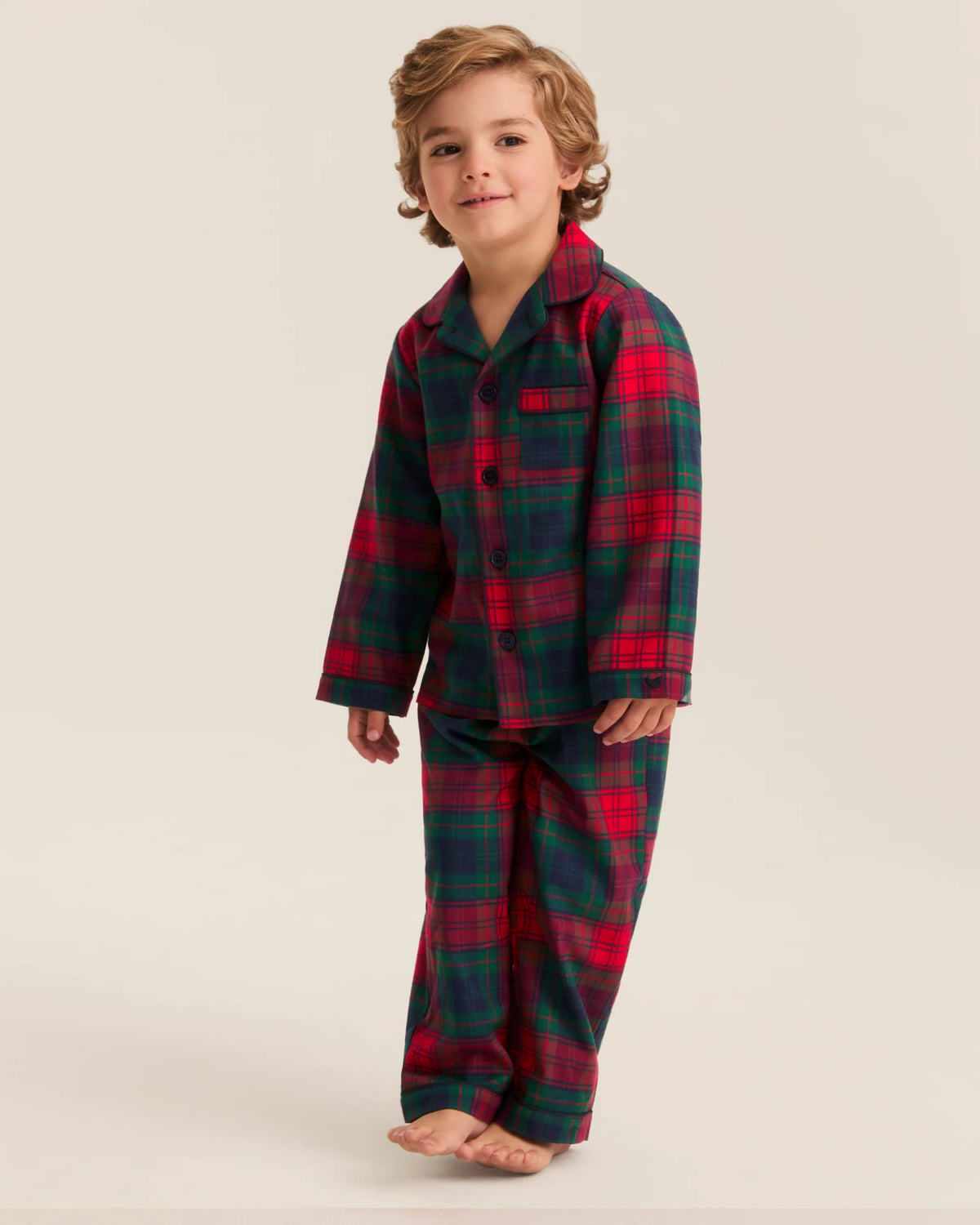 Kid's Brushed Twill Pajama Set in St. James Tartan