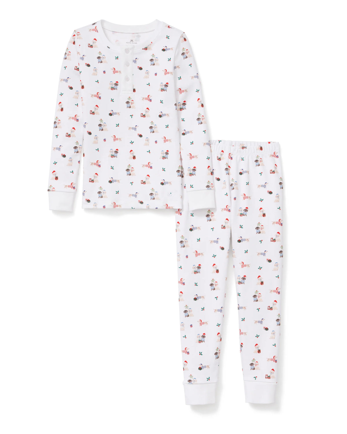 Kid's Pima Snug Fit Pajama Set in Woof De Noel
