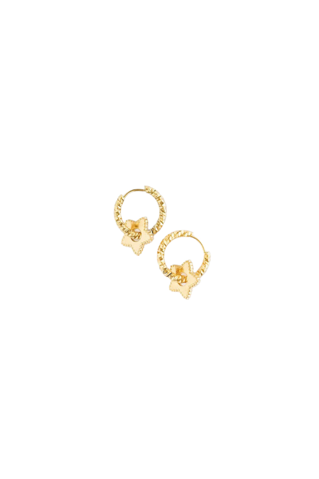 Gold Star Braided Hoop Earrings
