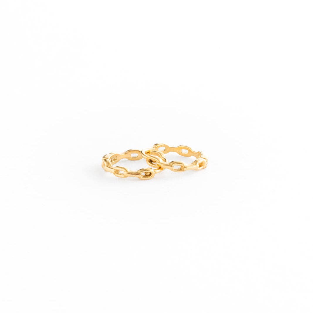 Chain Hoop Earrings - Hypoallergenic, Flat Back, Girl Gift