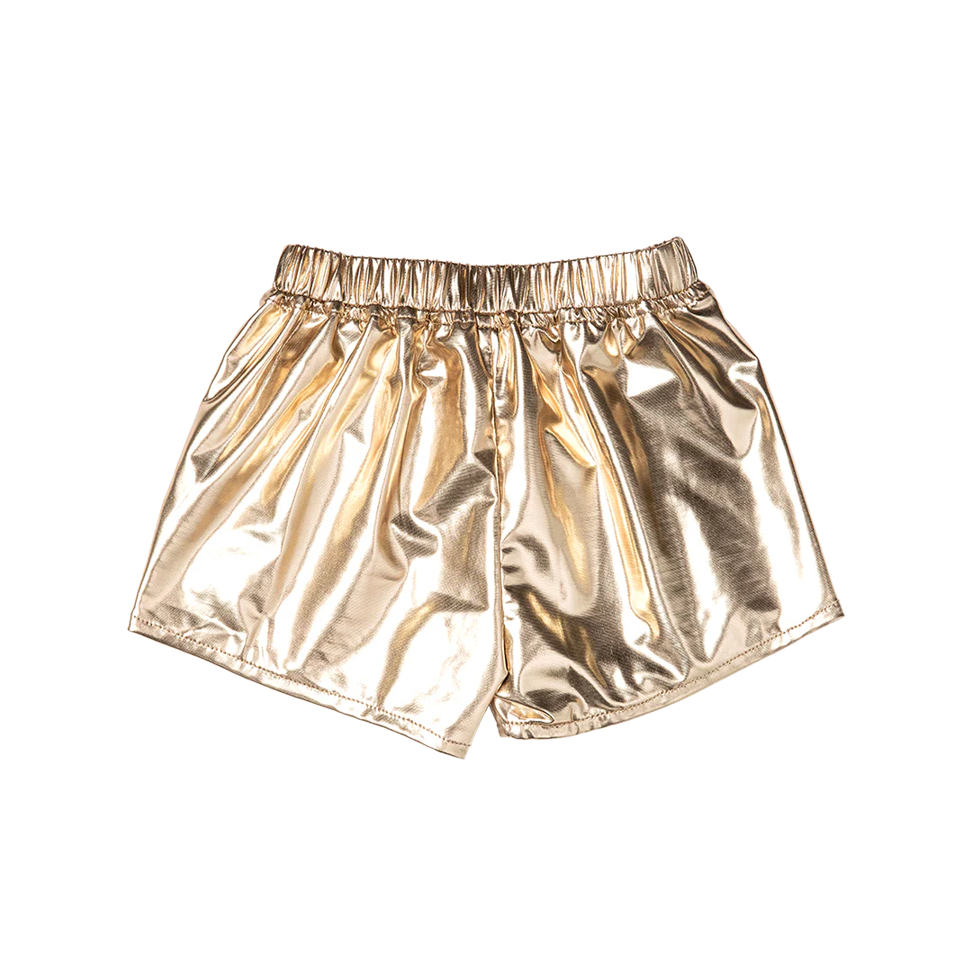 Girls Millie Metallic Short Gold